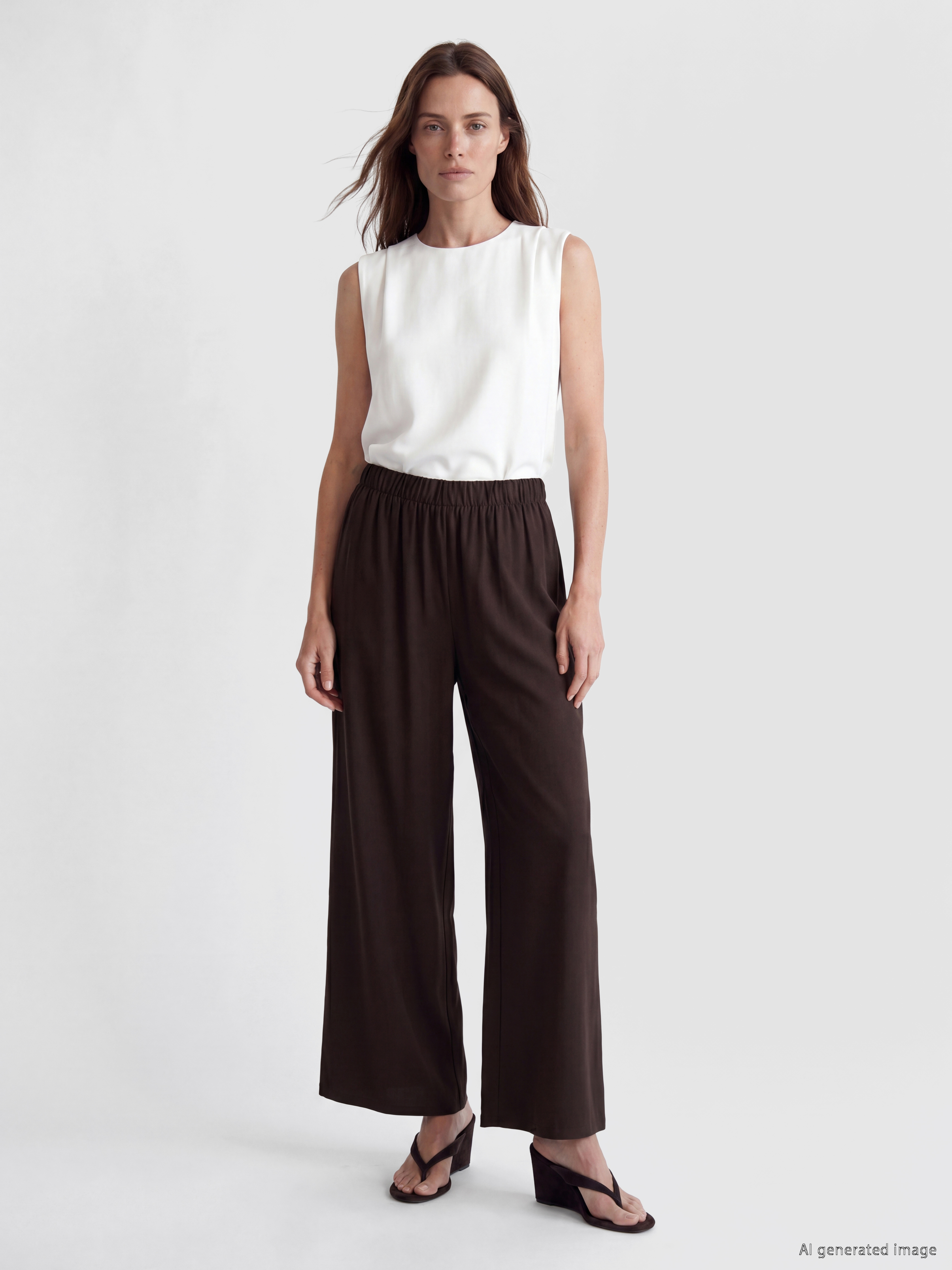 LCW EVERYDAY Beli Lastikli Geniş Paça Kadın Pantolon