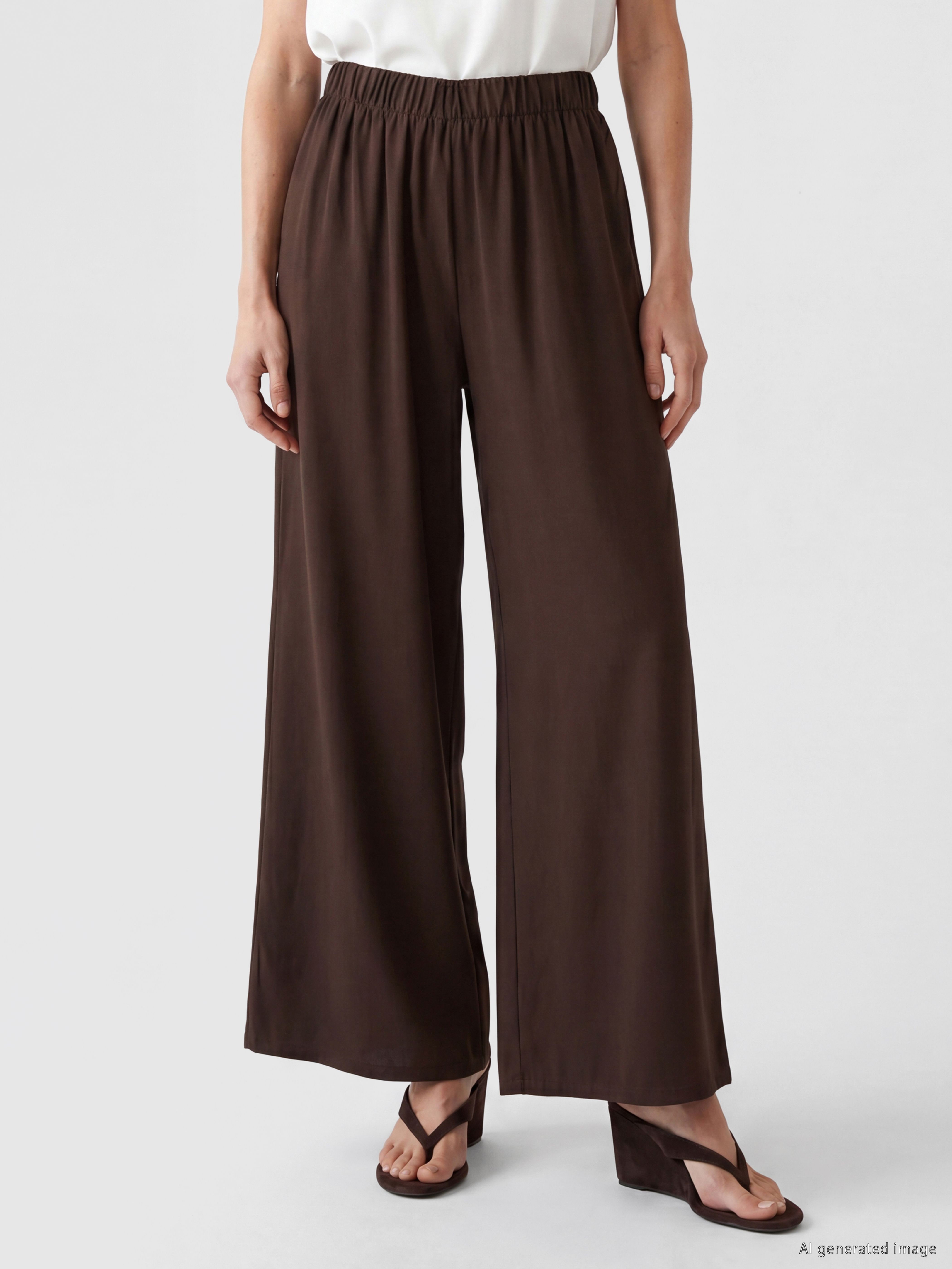 LCW EVERYDAY Beli Lastikli Geniş Paça Kadın Pantolon görsel 2