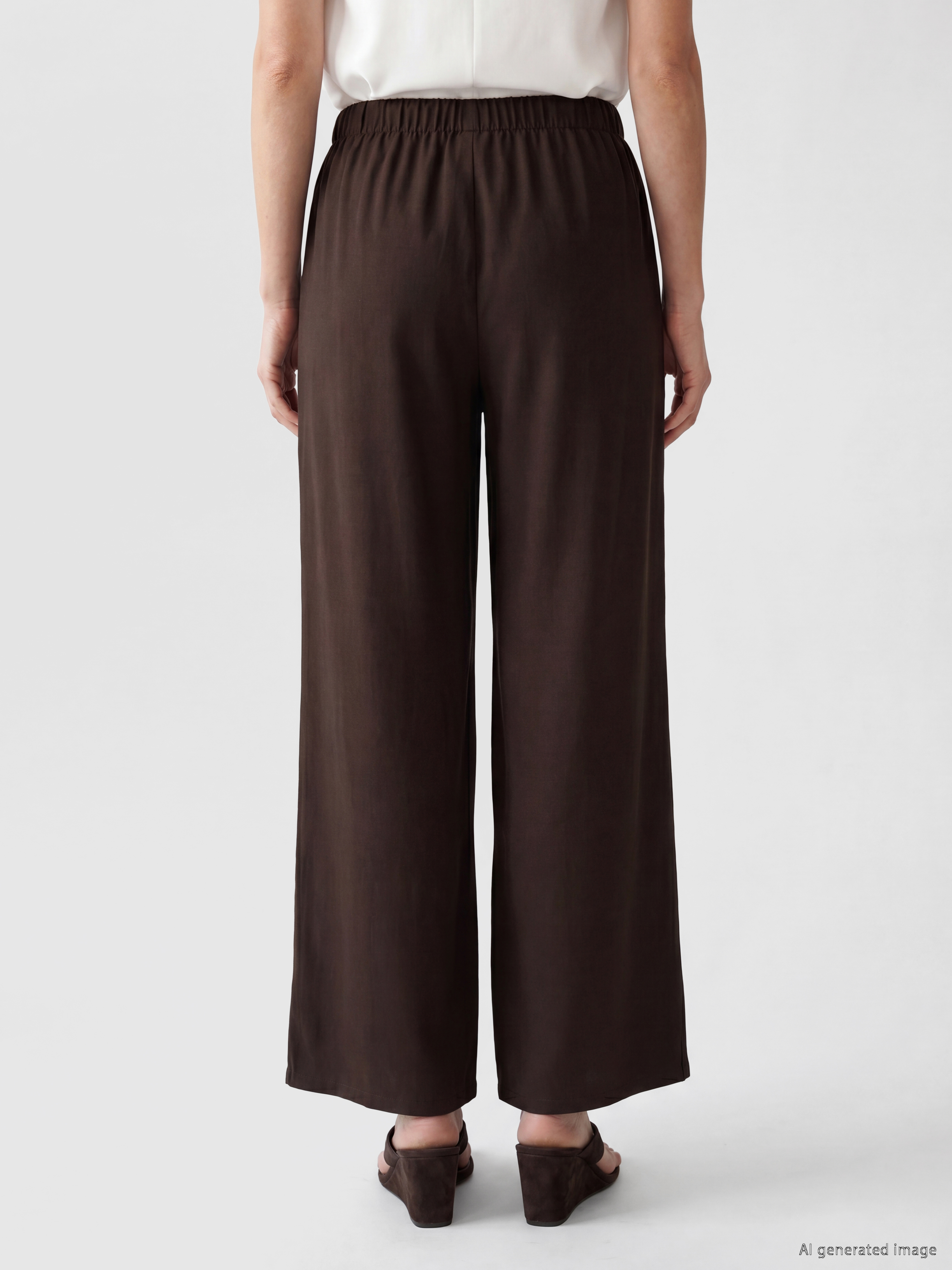 LCW EVERYDAY Beli Lastikli Geniş Paça Kadın Pantolon görsel 4