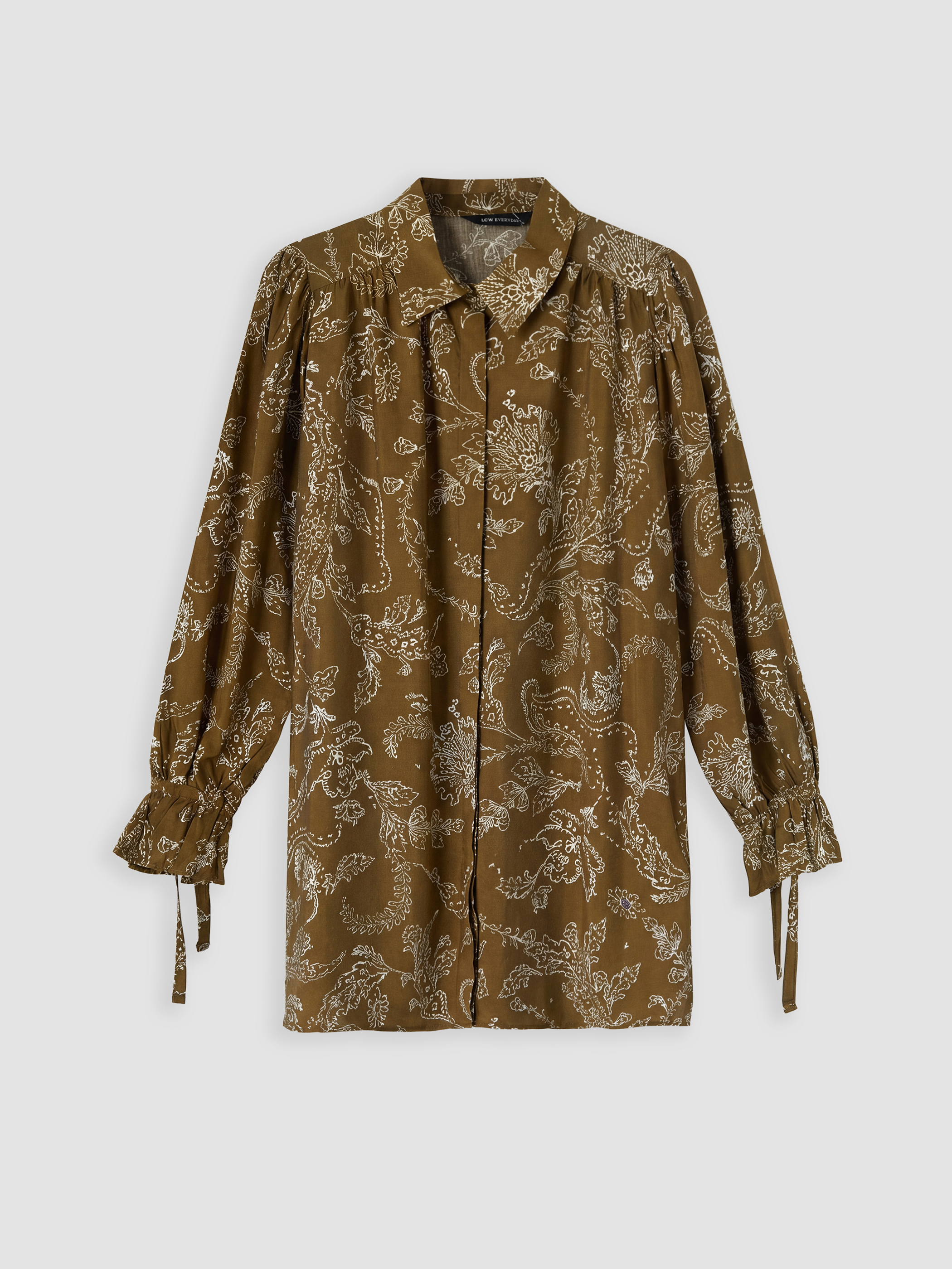 LCW EVERYDAY Desenli Oversize Kadın Gömlek Tunik görsel 4