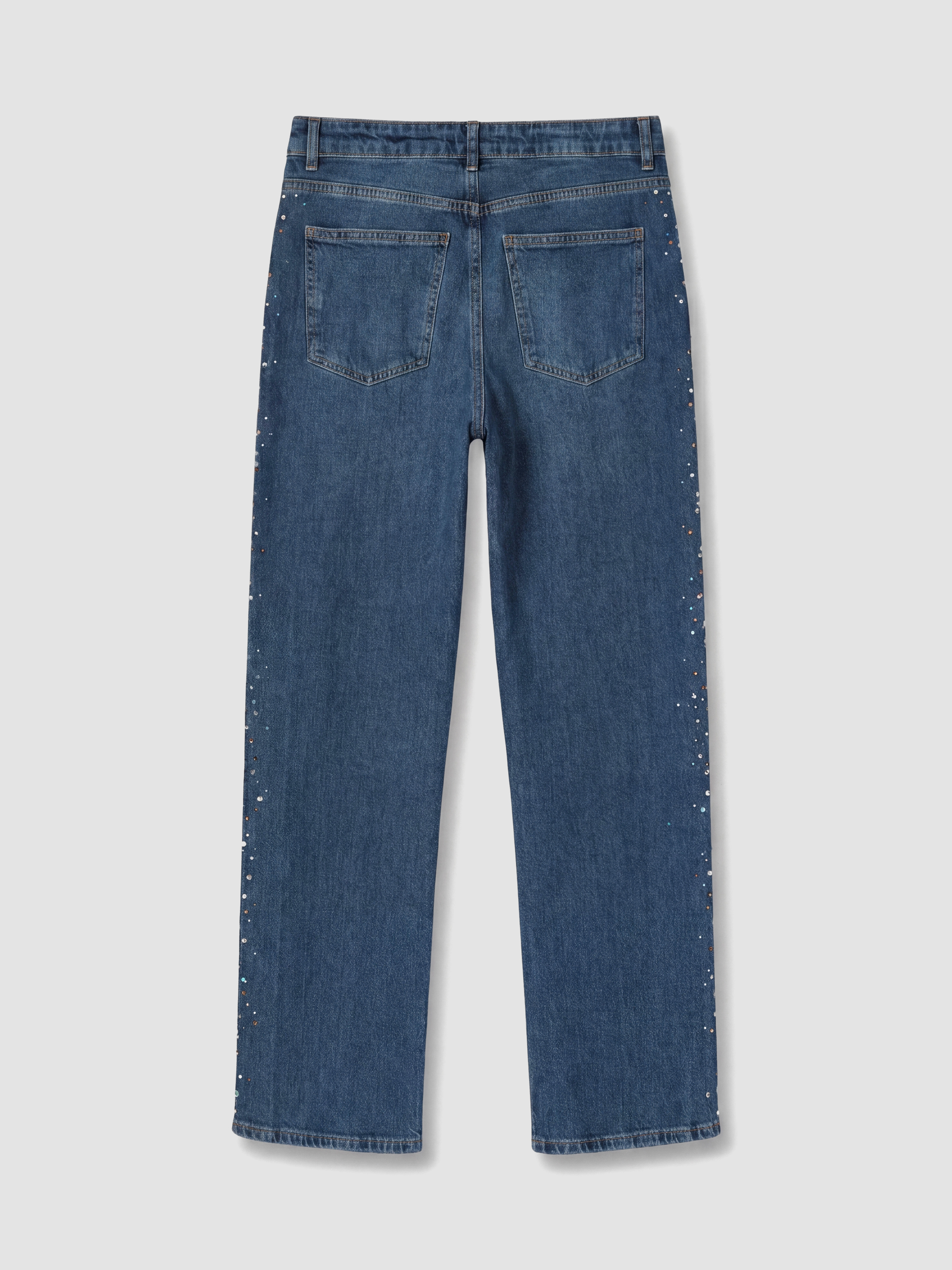 LCW Jeans Straight Fit Taşlı Kadın Jean Pantolon görsel 8