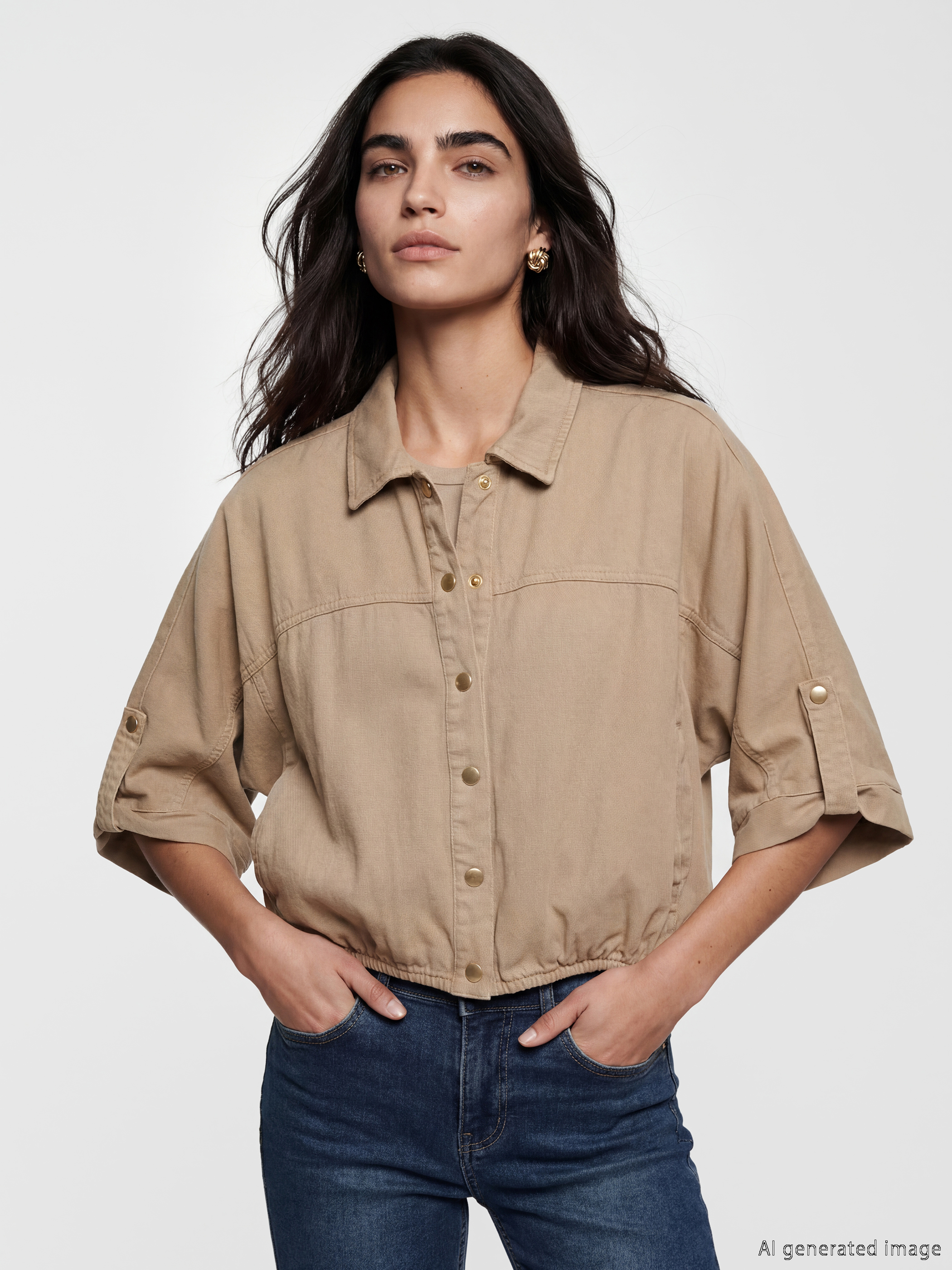 LCW Vision Oversize Kadın Jean Gömlek
