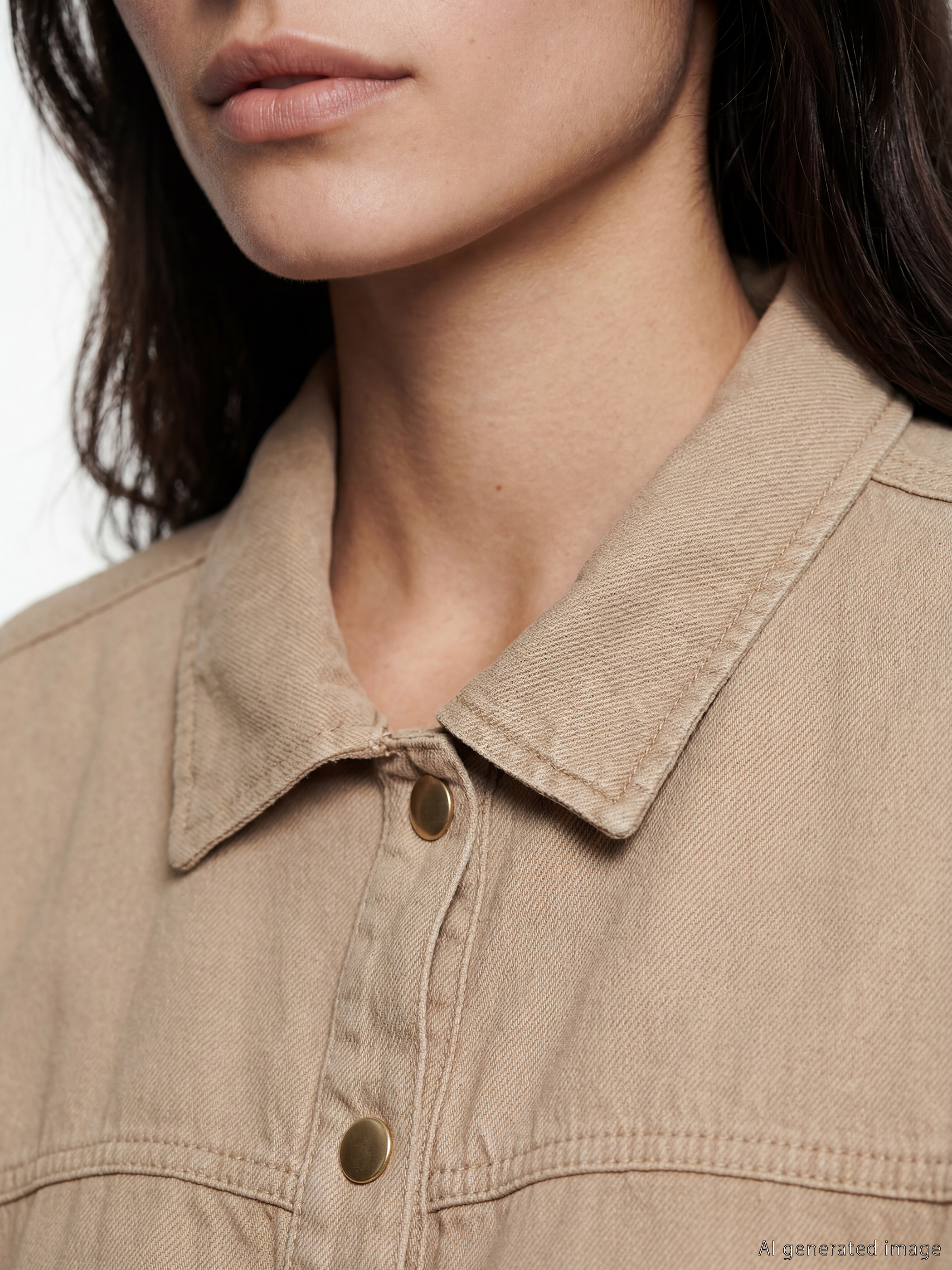 LCW Vision Oversize Kadın Jean Gömlek görsel 4