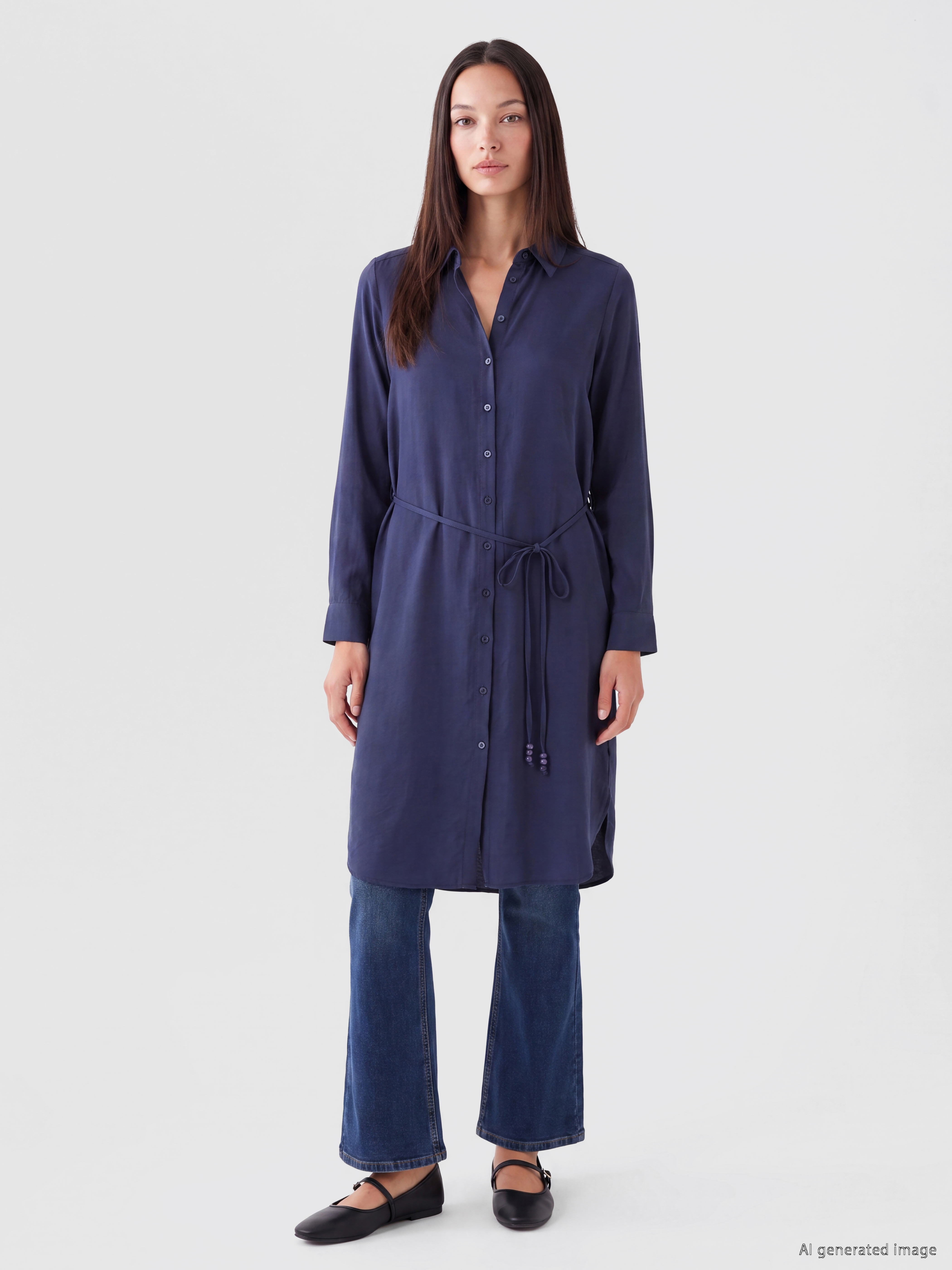 LCW EVERYDAY Oversize Modal Karışımlı Kadın Gömlek Tunik