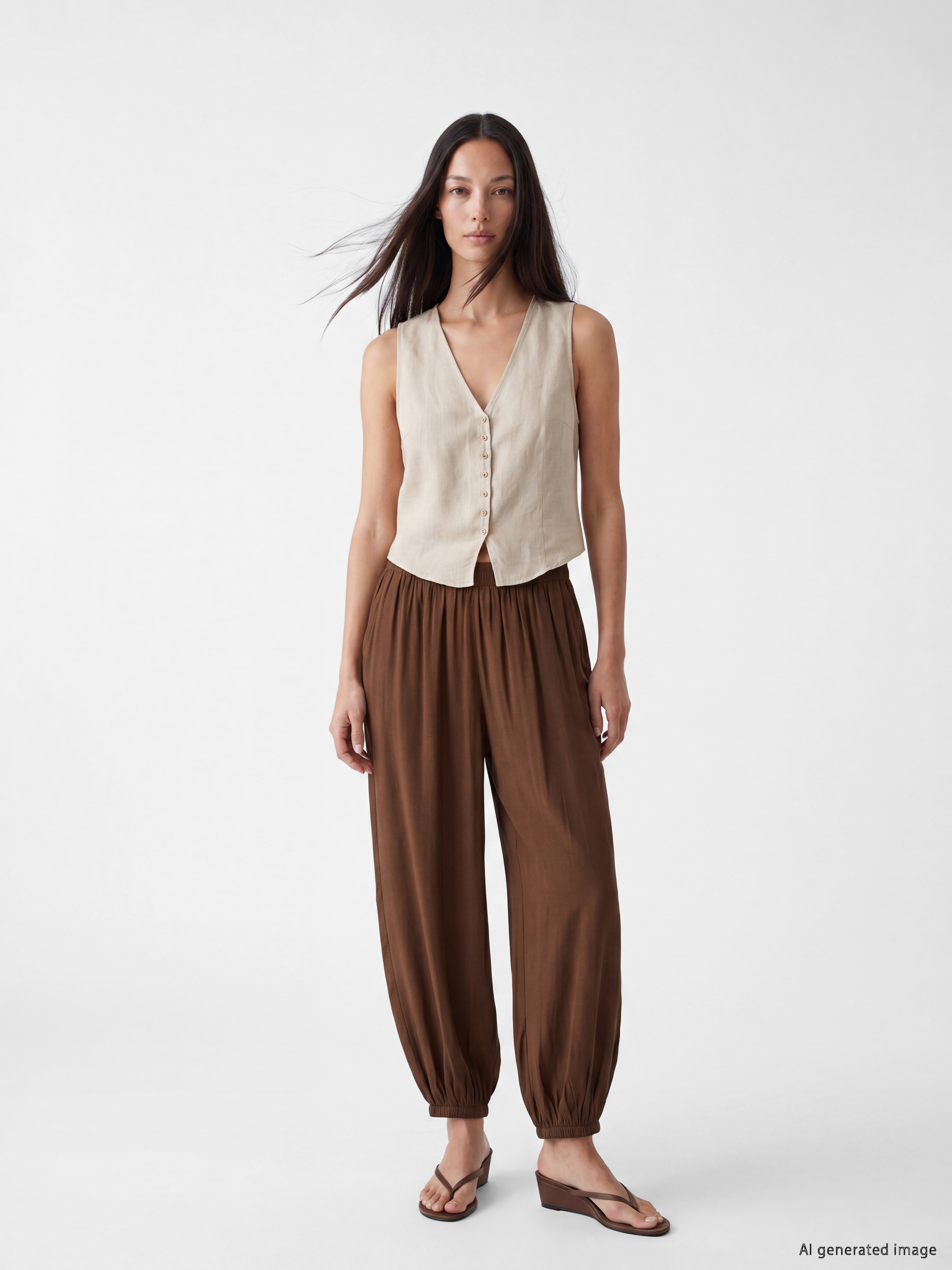 LCWAIKIKI Classic Beli Lastikli Kadın Jogger Pantolon