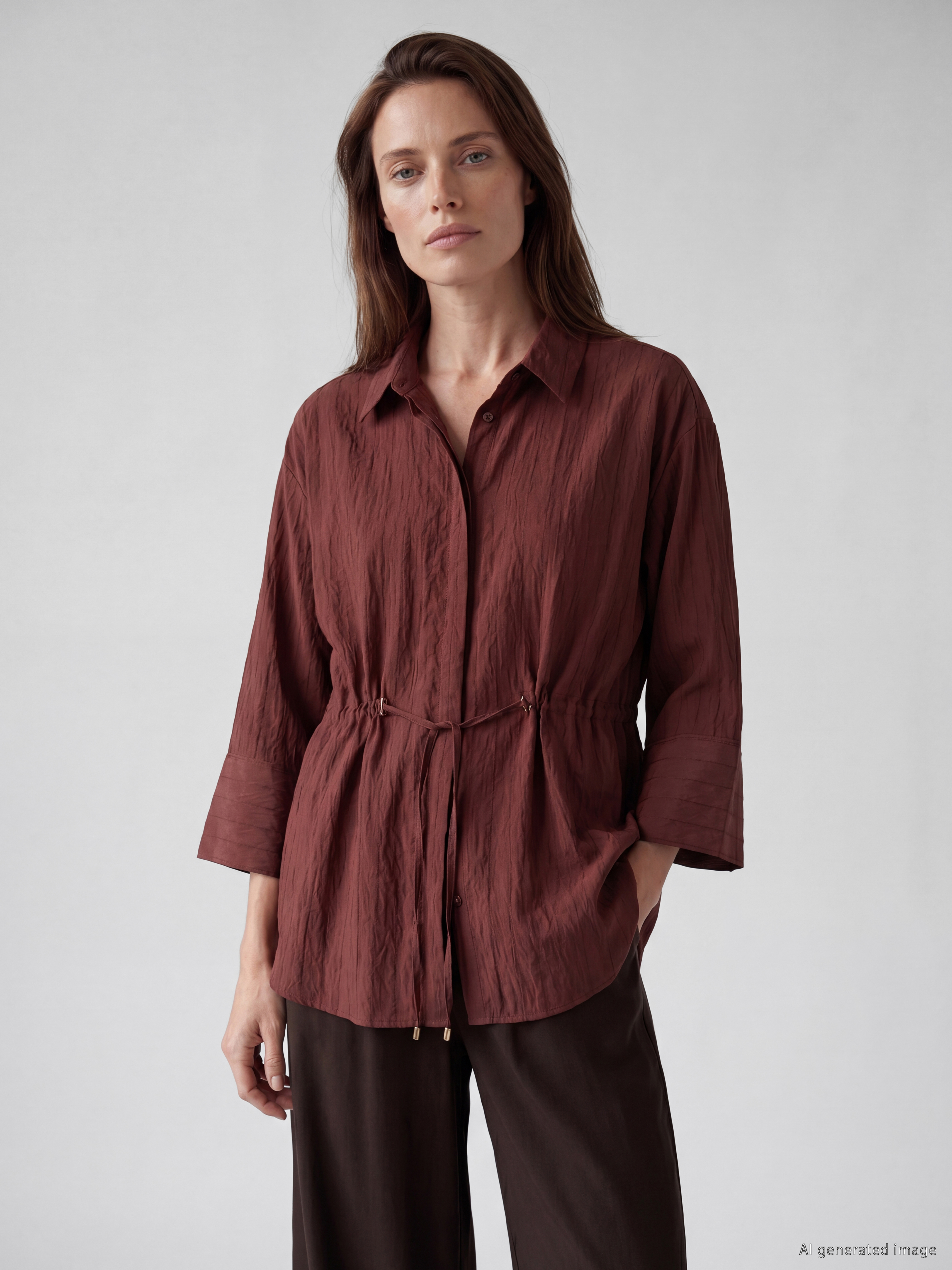 LCW EVERYDAY Dokulu Oversize Armürlü Kadın Gömlek