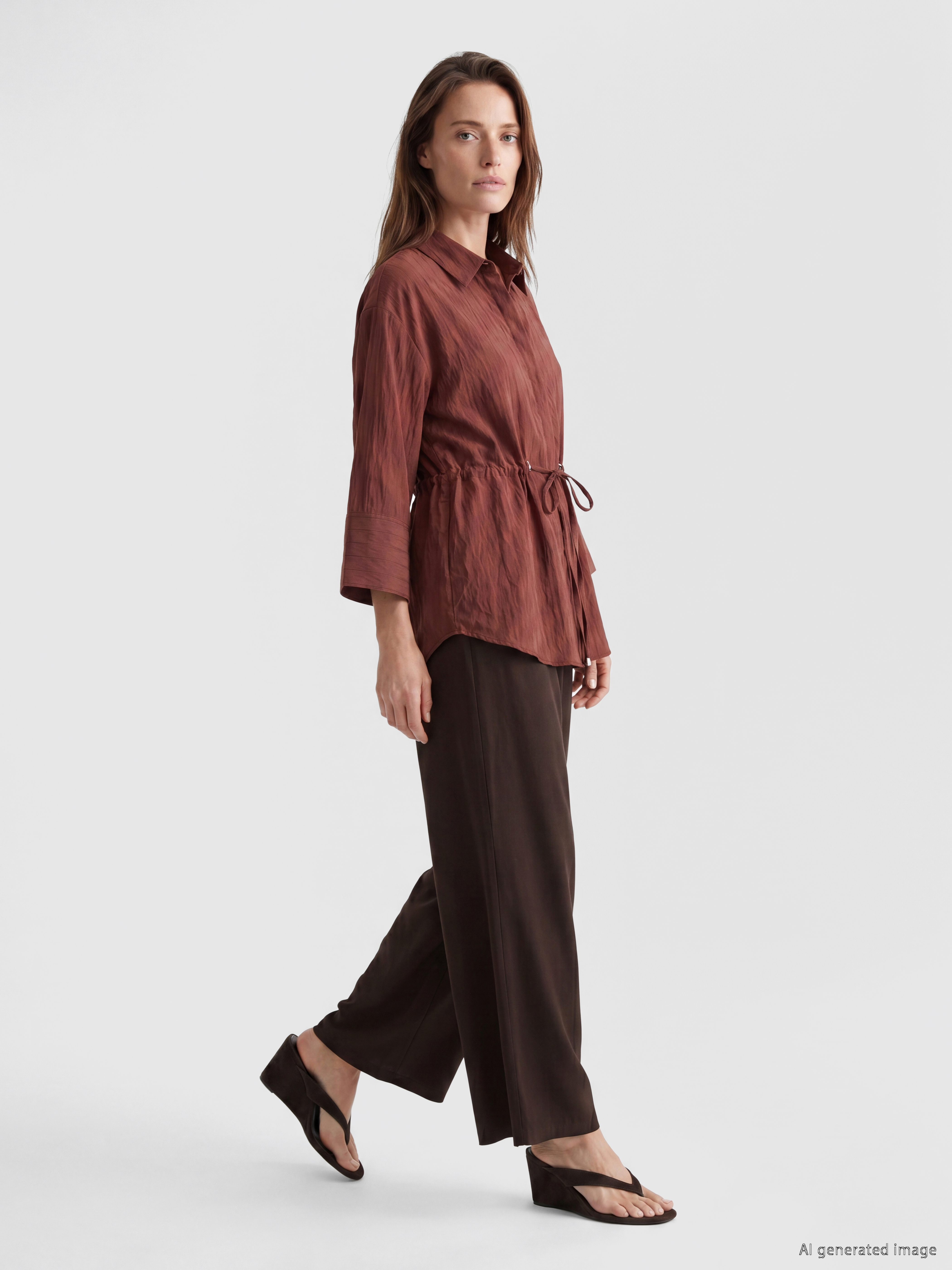 LCW EVERYDAY Dokulu Oversize Armürlü Kadın Gömlek görsel 2
