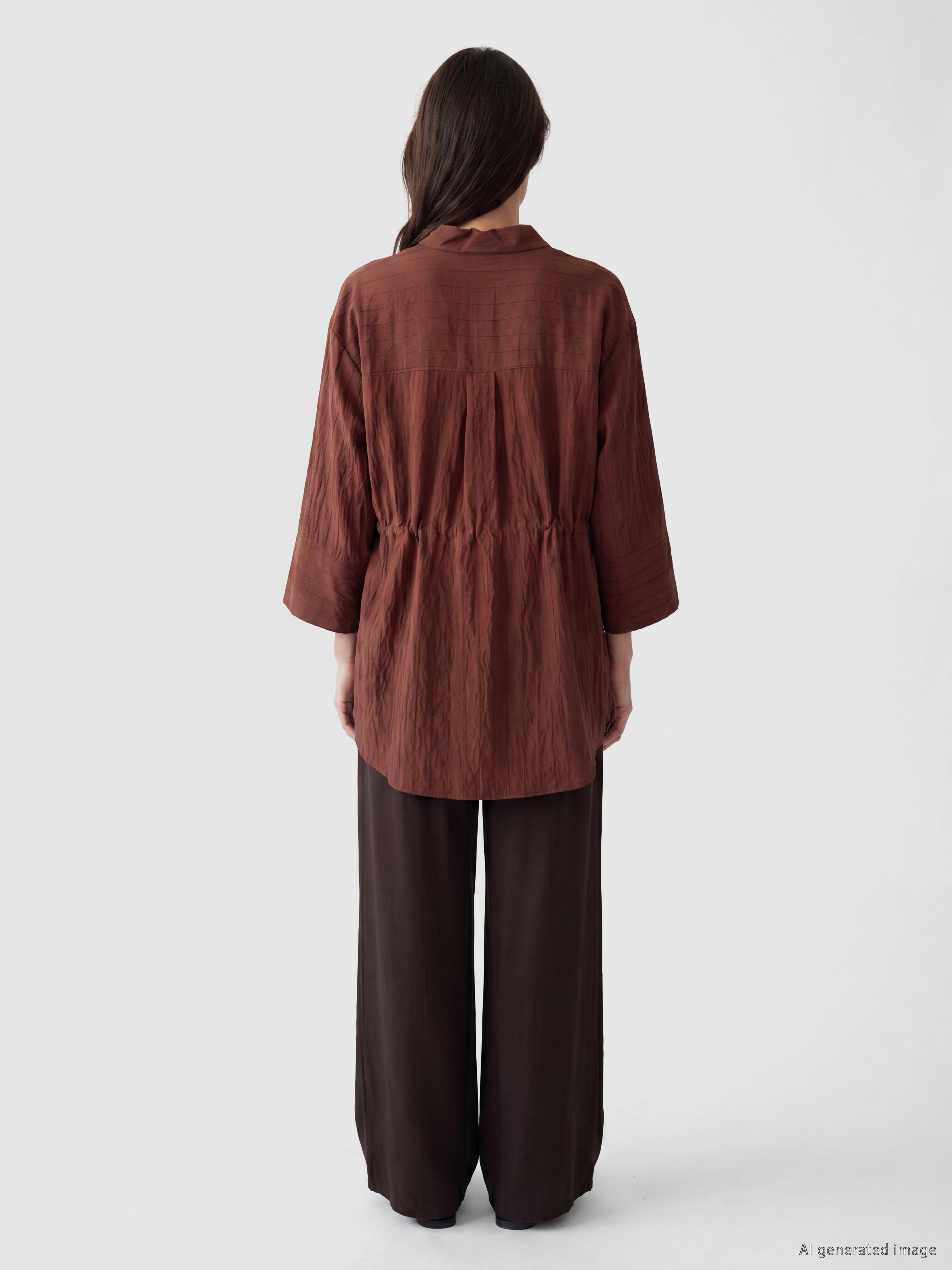LCW EVERYDAY Dokulu Oversize Armürlü Kadın Gömlek görsel 4
