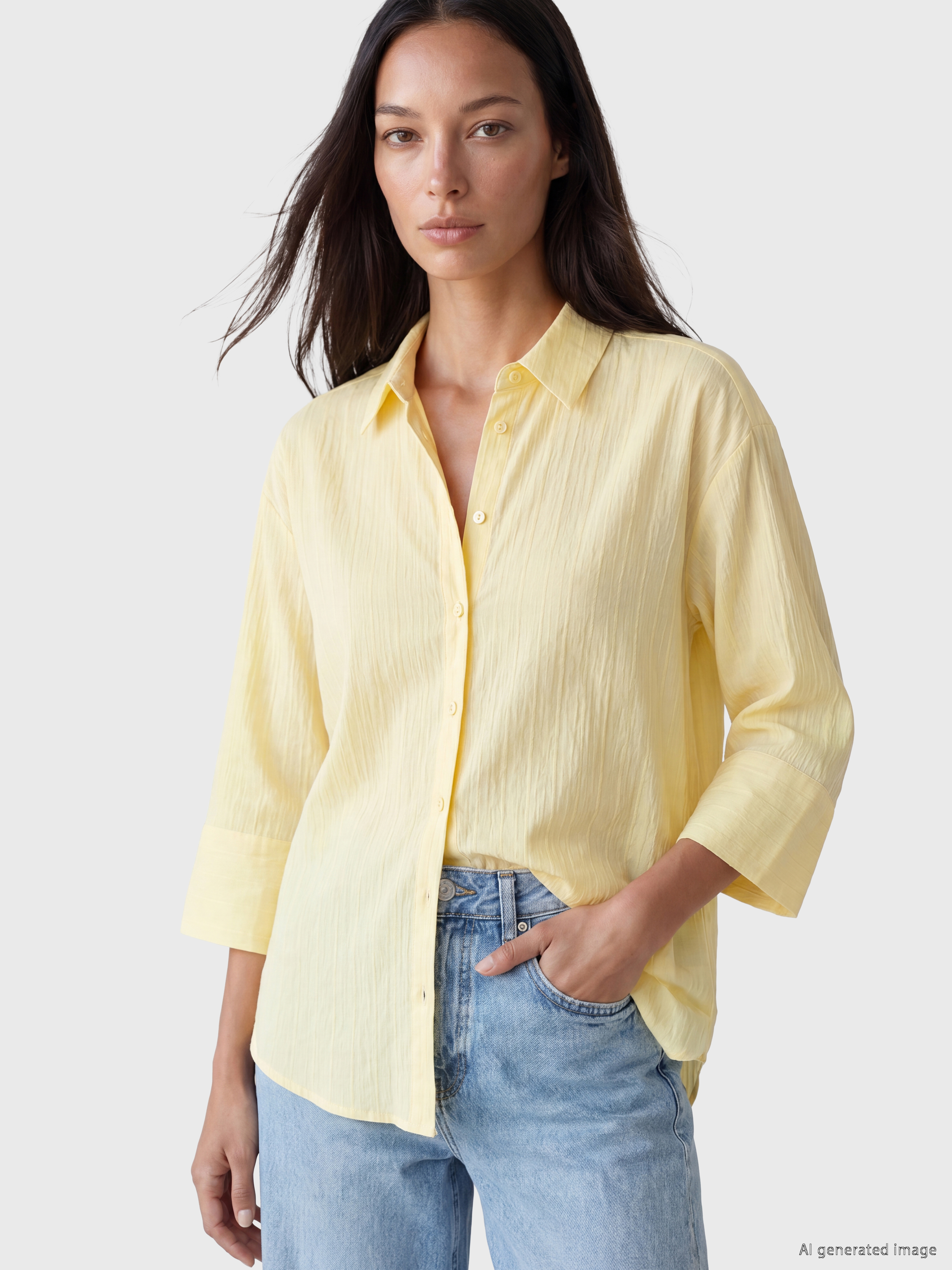 LCW EVERYDAY Dokulu Oversize Armürlü Kadın Gömlek