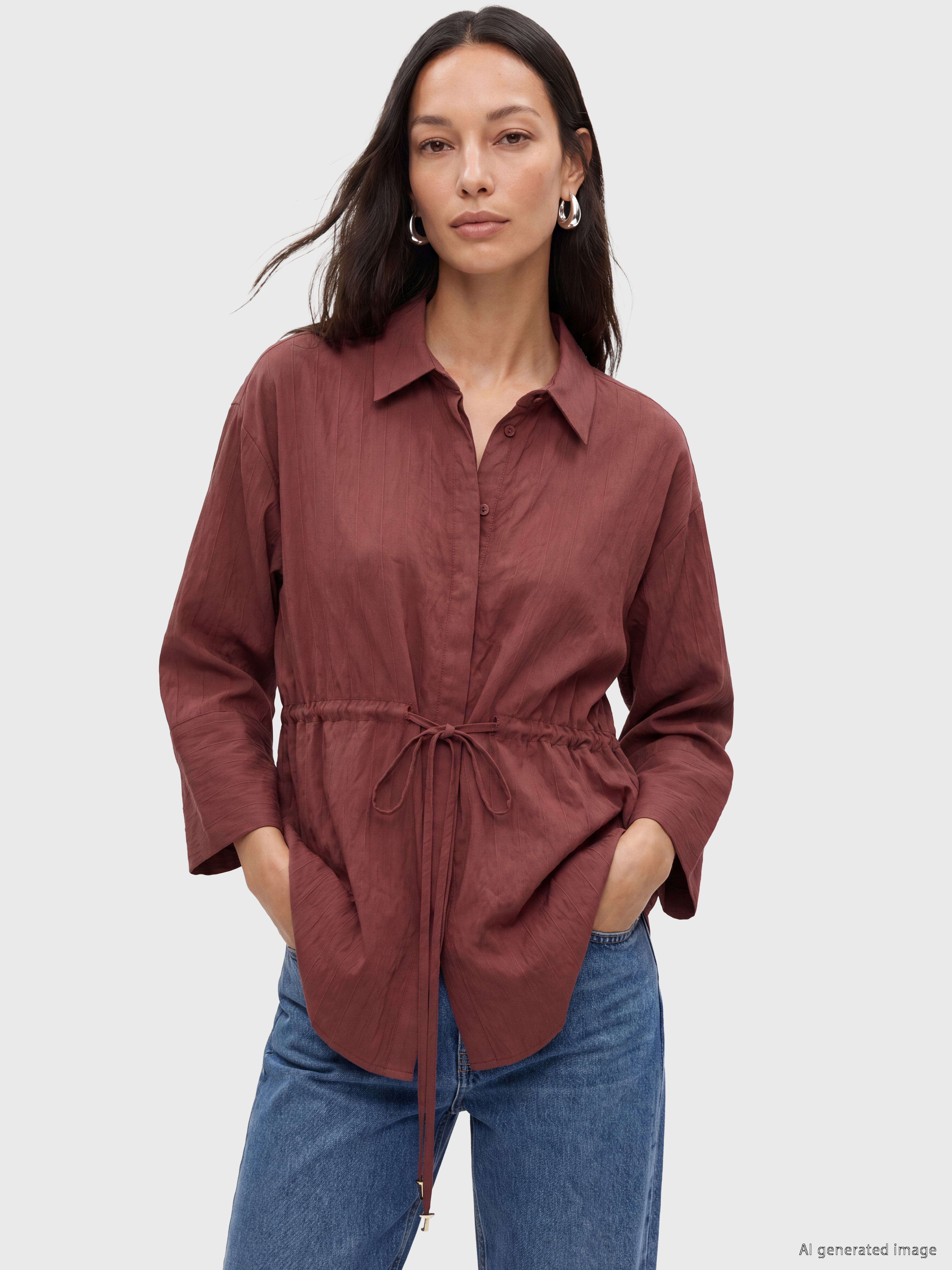 LCW EVERYDAY Dokulu Oversize Armürlü Kadın Gömlek
