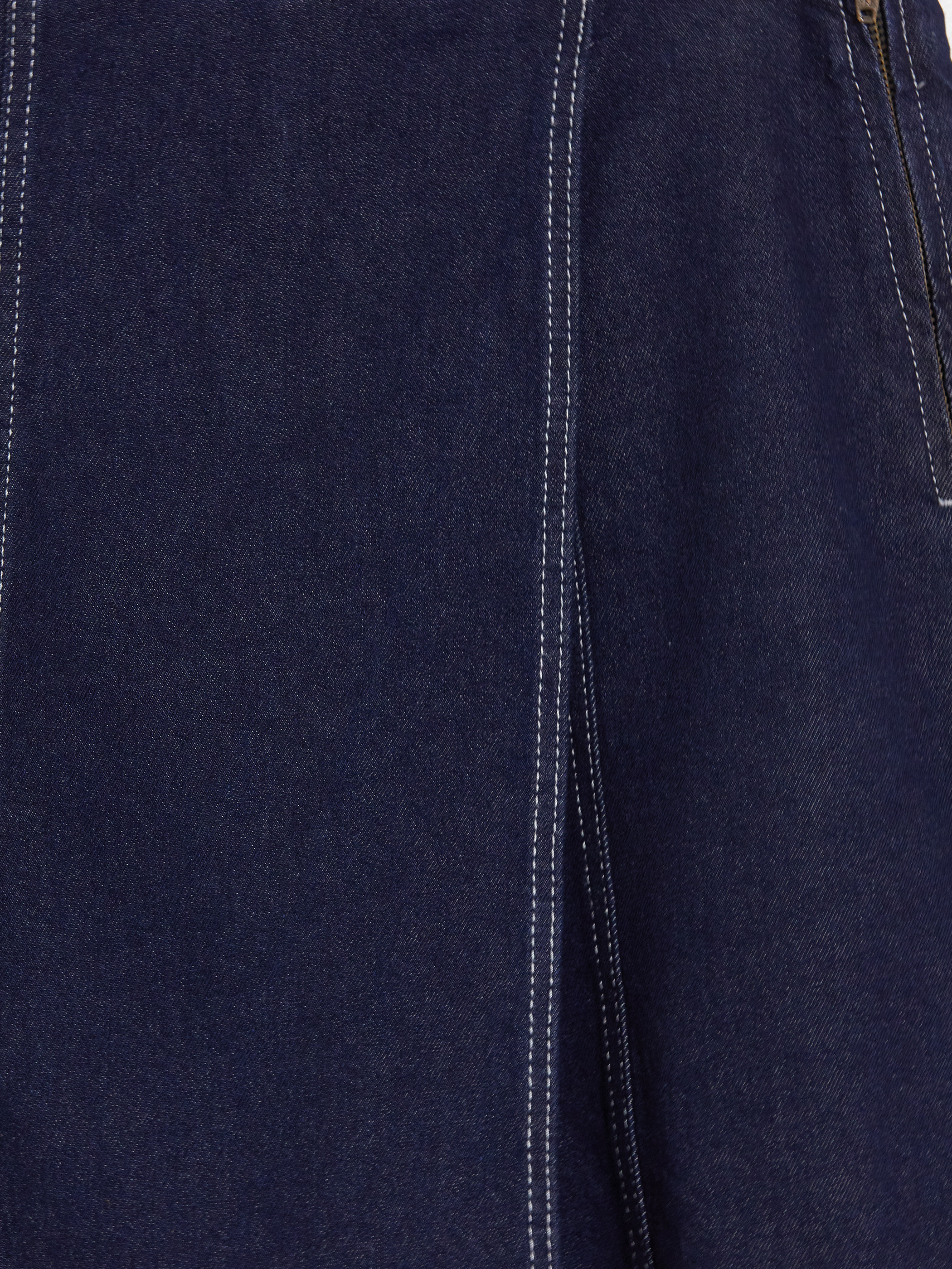 LCW Comfort Beli Fermuarlı Jean Şort Etek görsel 7
