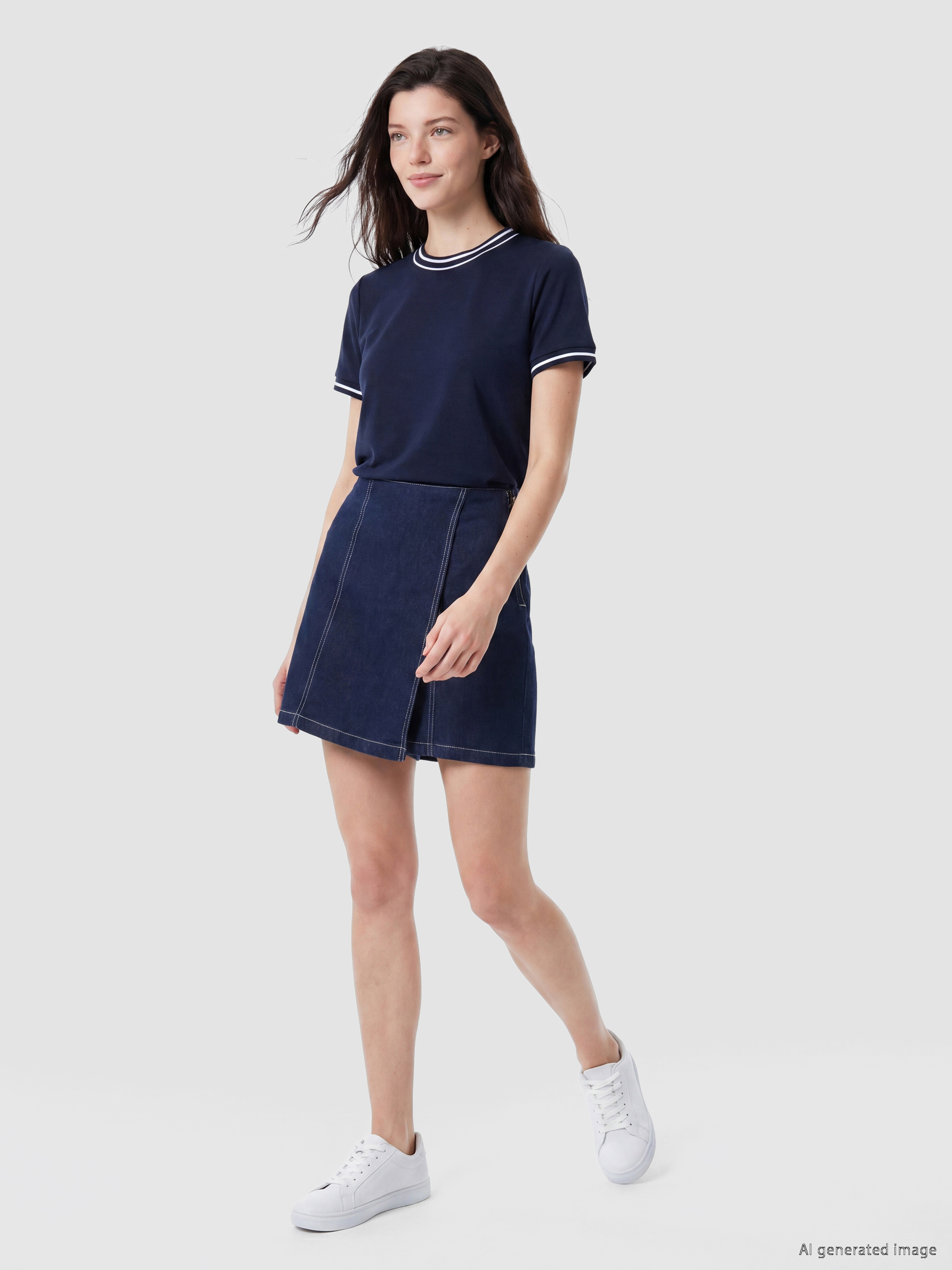 LCW Comfort Beli Fermuarlı Jean Şort Etek