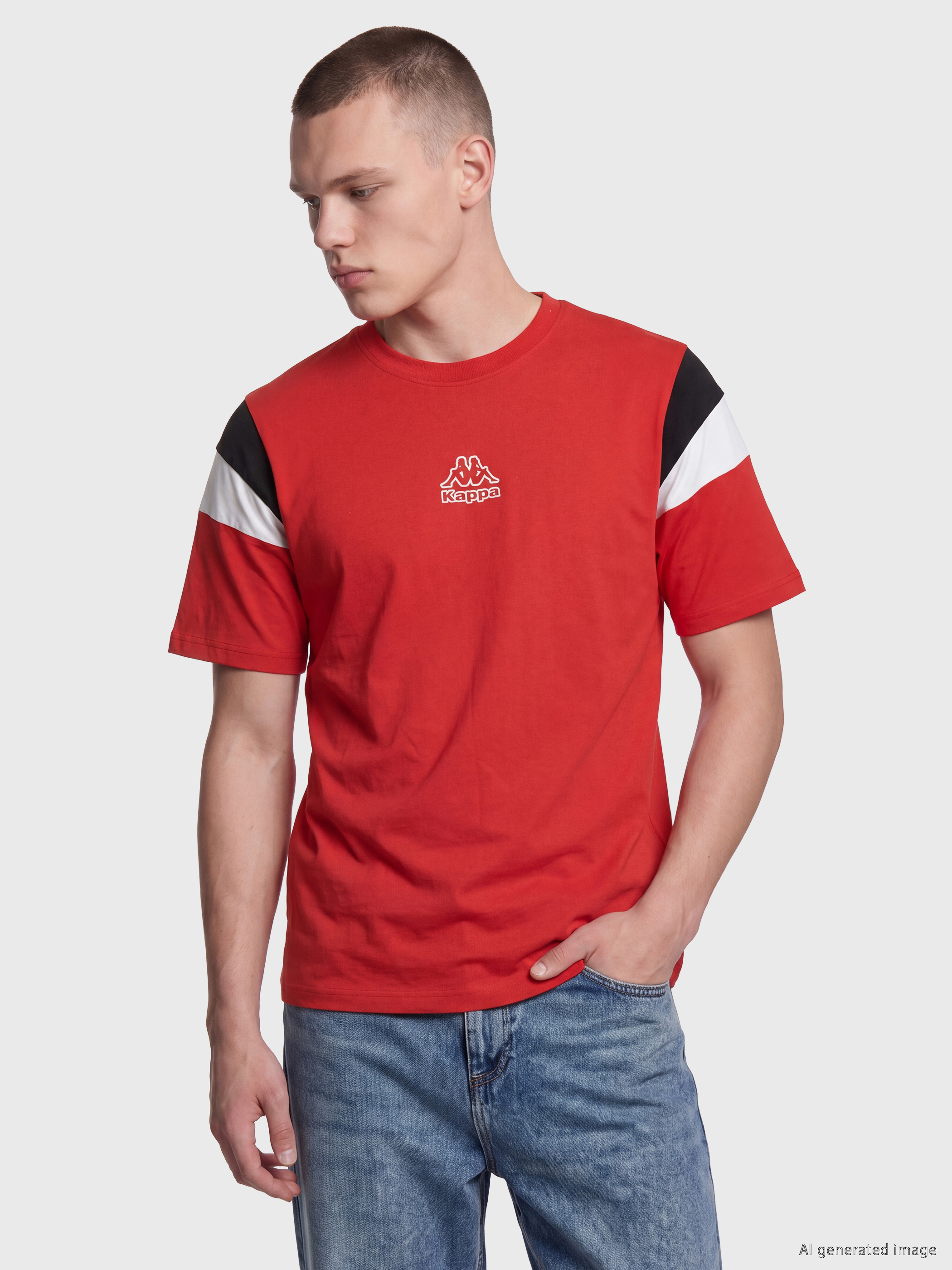 Kappa LC WAIKIKI Bisiklet Yaka Nakışlı Unisex Tişört