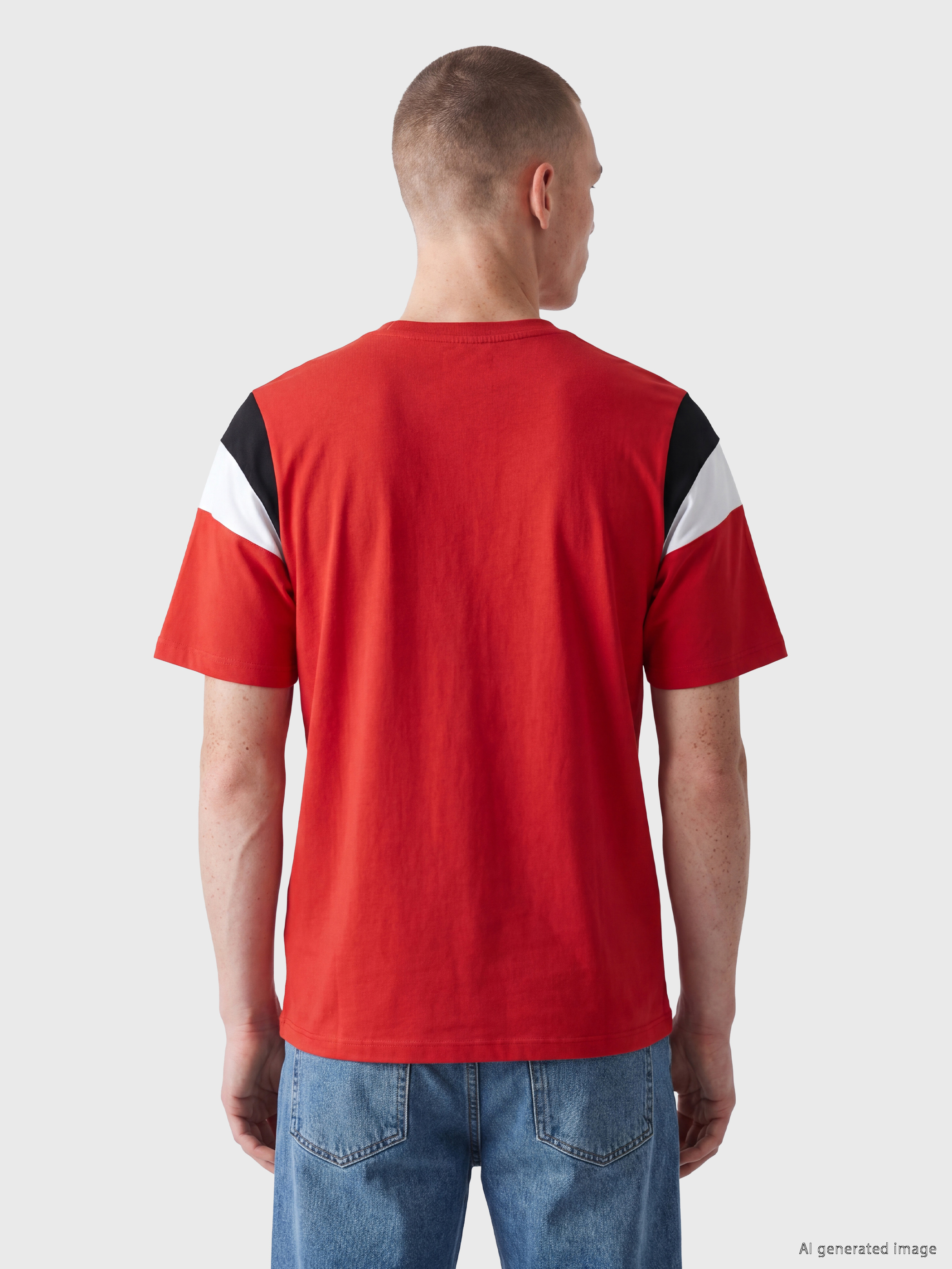 Kappa LC WAIKIKI Bisiklet Yaka Nakışlı Unisex Tişört görsel 2