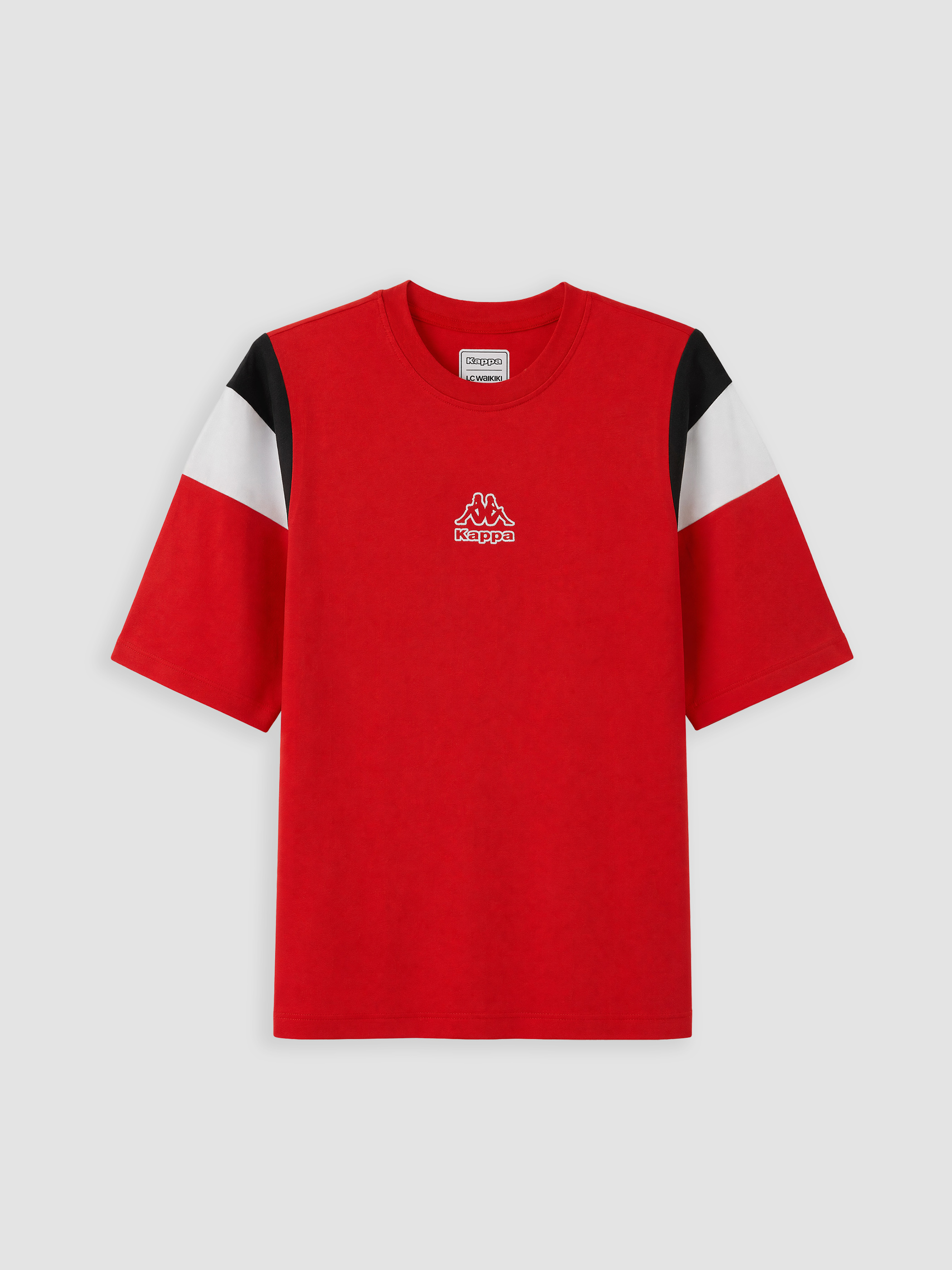 Kappa LC WAIKIKI Bisiklet Yaka Nakışlı Unisex Tişört görsel 5