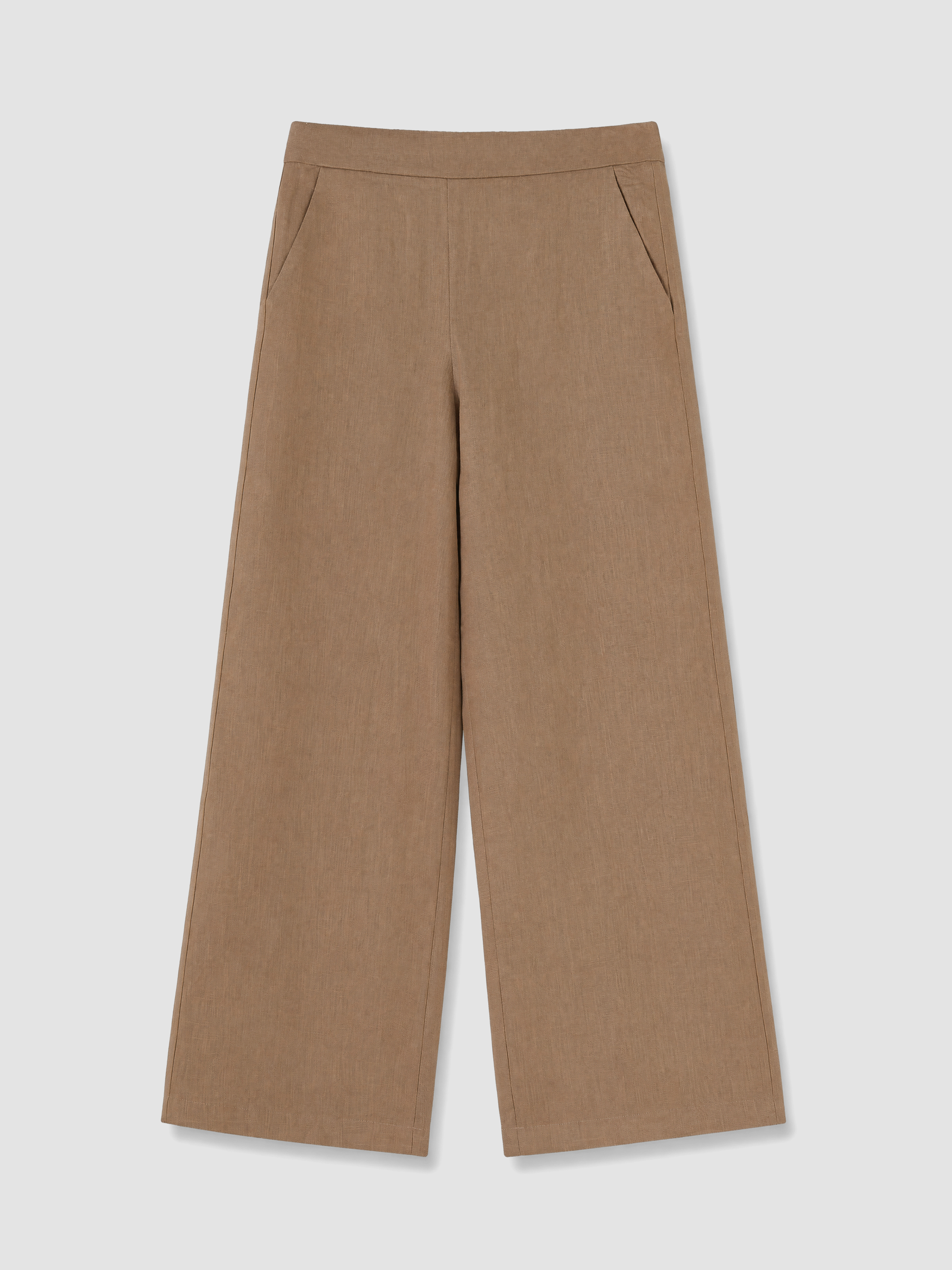 LCWAIKIKI Classic Beli Lastikli Kadın %100 Keten Pantolon görsel 5