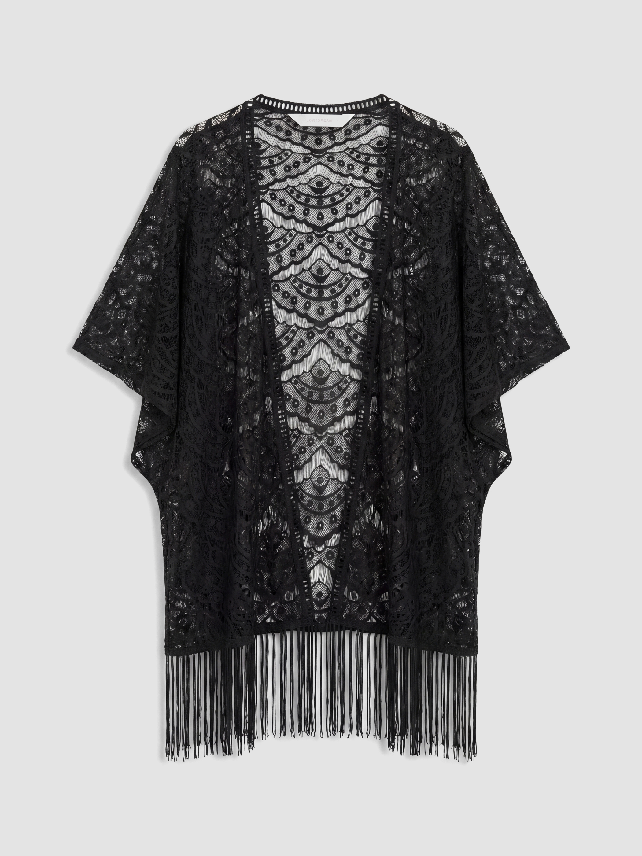 LCW DREAM Şal Yaka Dantelli Saçaklı Kadın Kimono