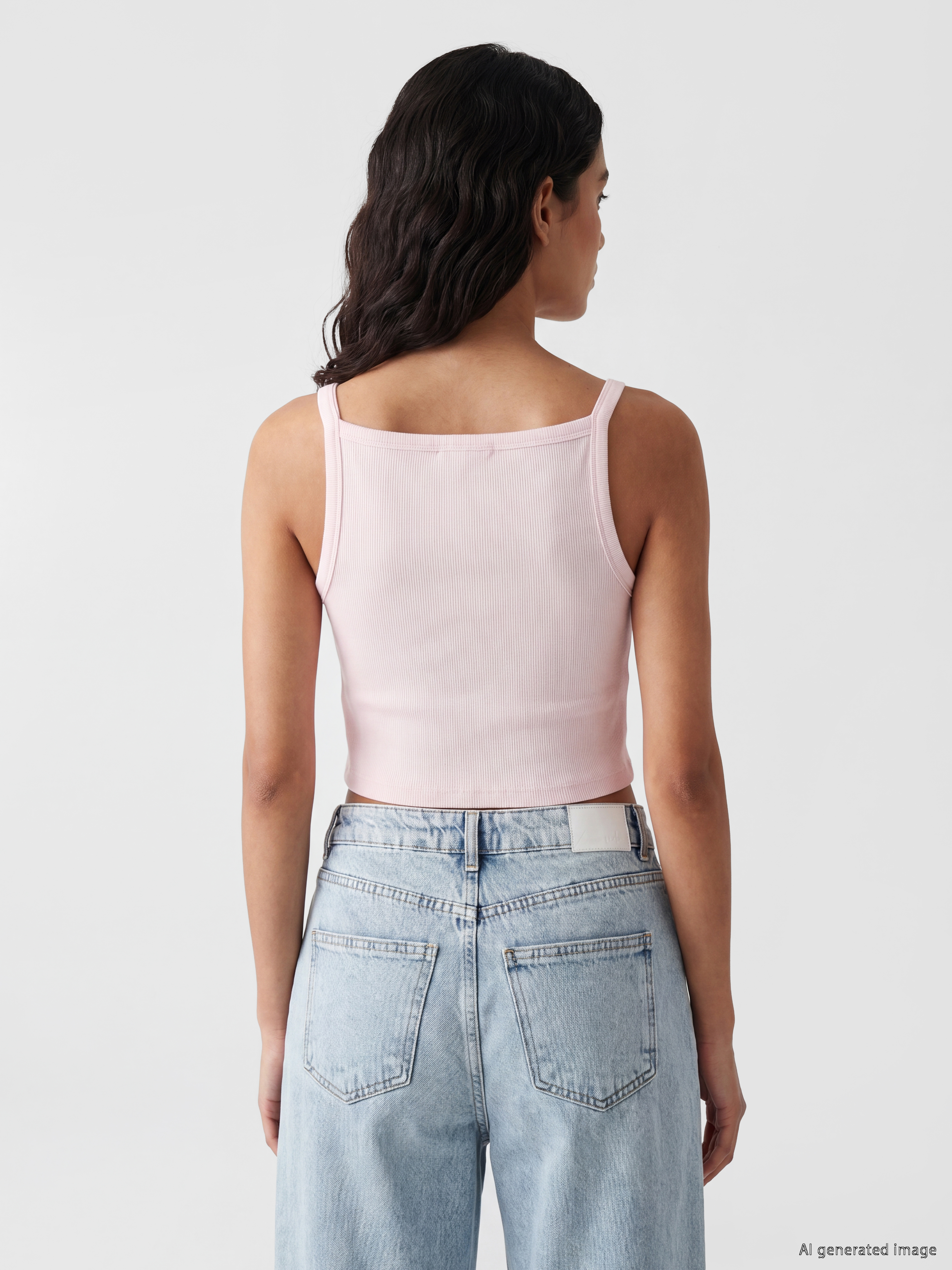 XSIDE U Yaka Kadın Fitilli Crop görsel 4