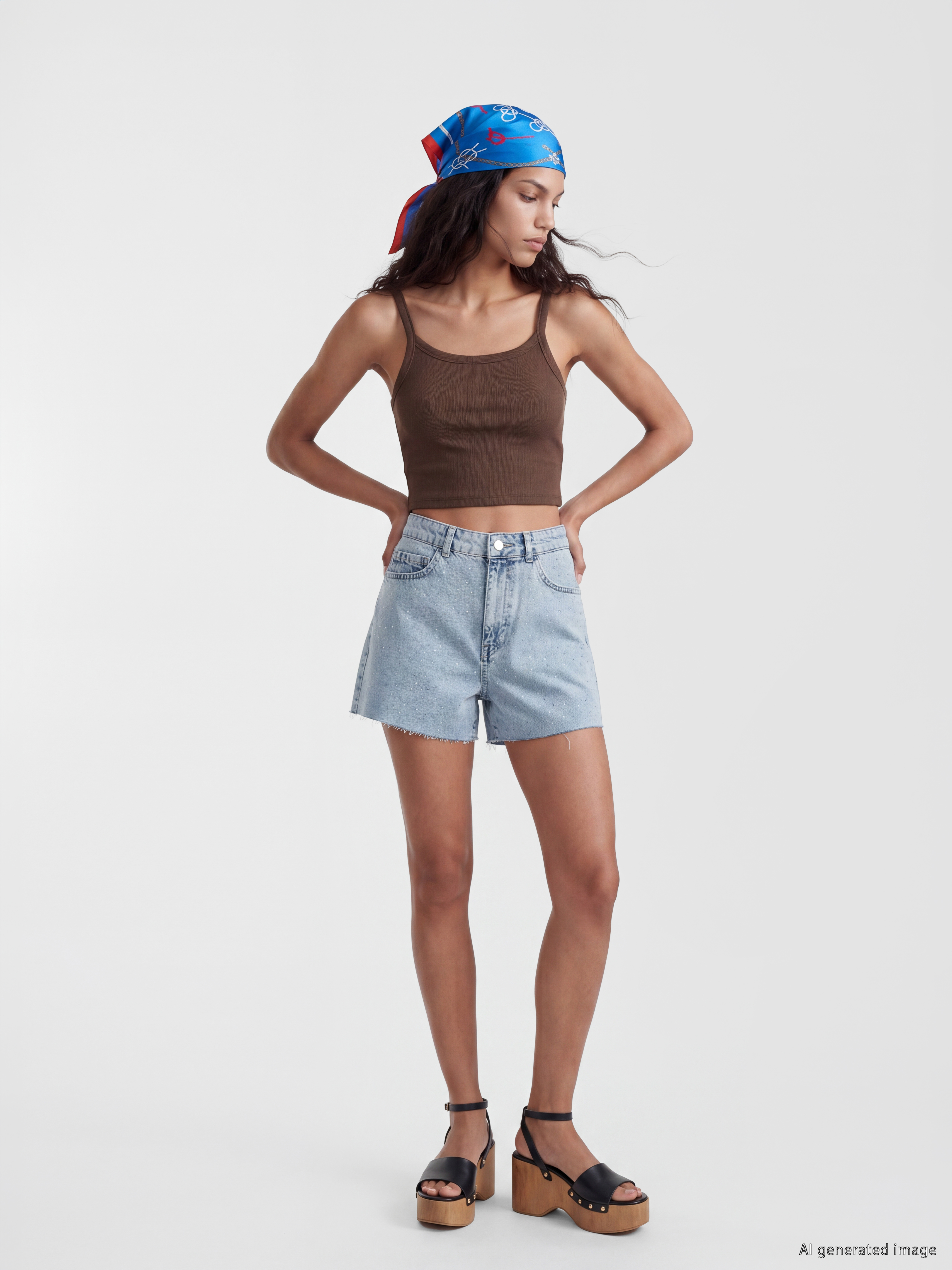 XSIDE U Yaka Kadın Fitilli Crop görsel 2