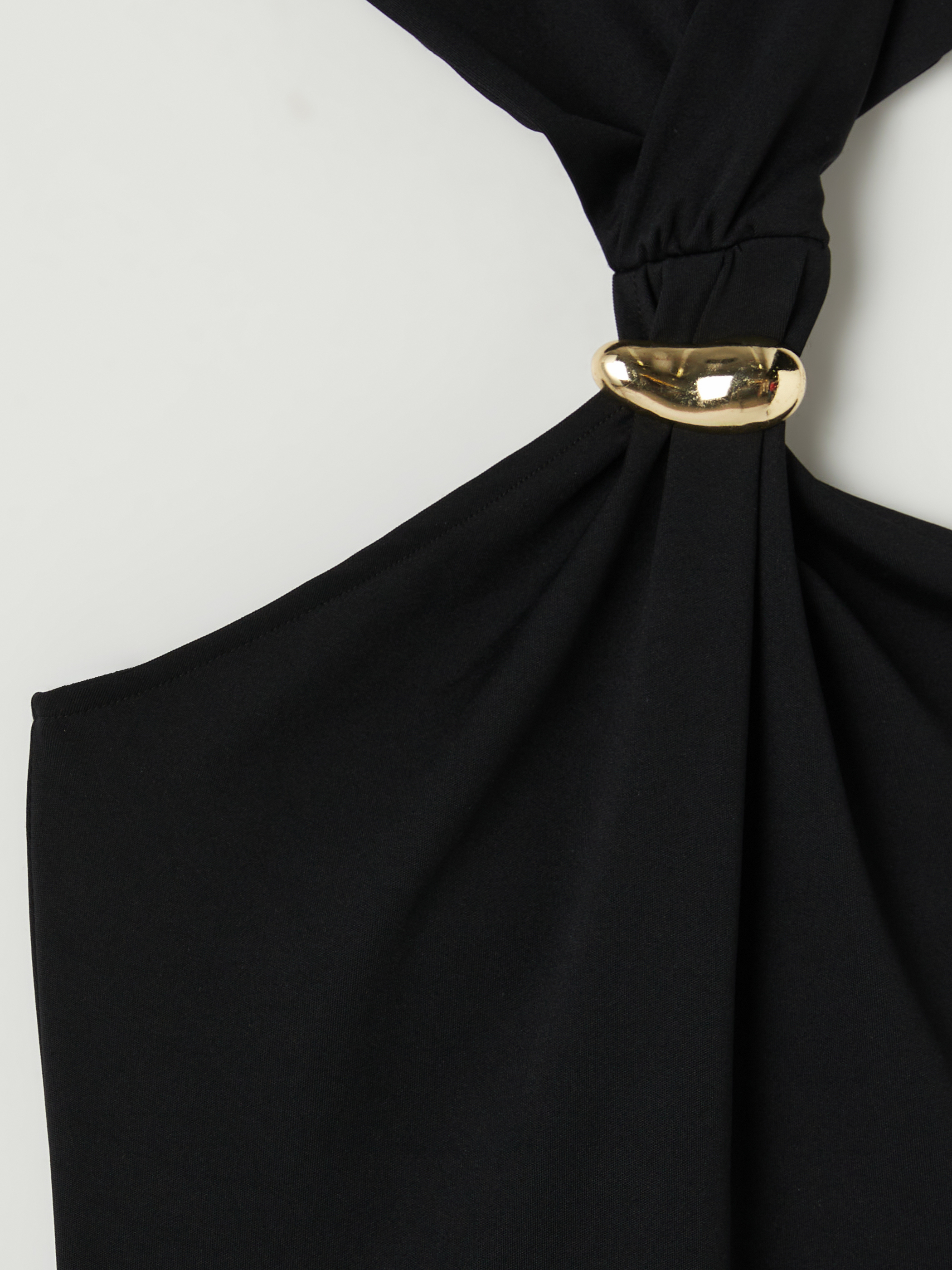 LCW Vision Halter Yaka Metal Aplikeli Büzgülü Elbise görsel 7