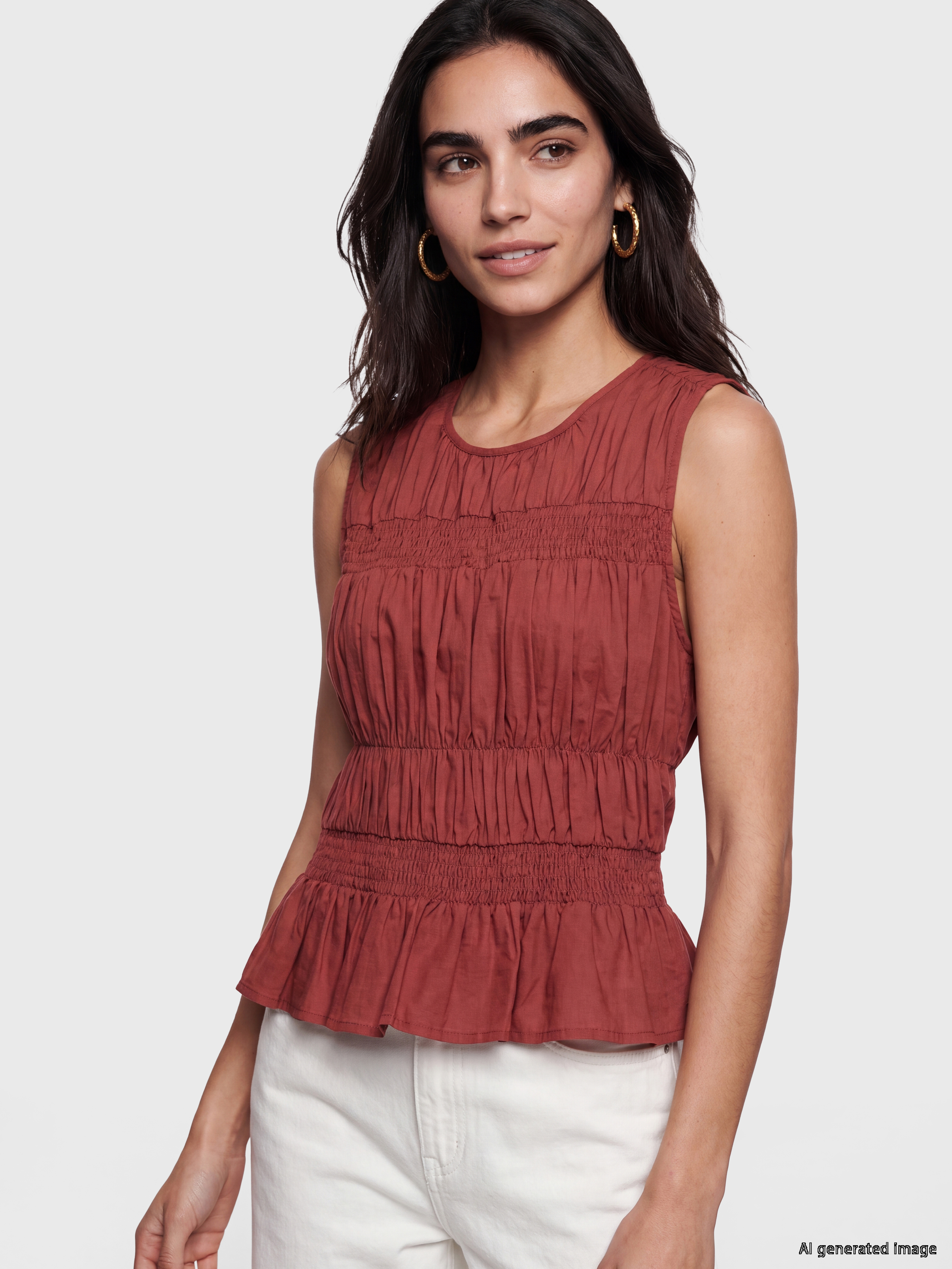 LCW Vision Bisiklet Yaka Büzgülü Peplum Bluz