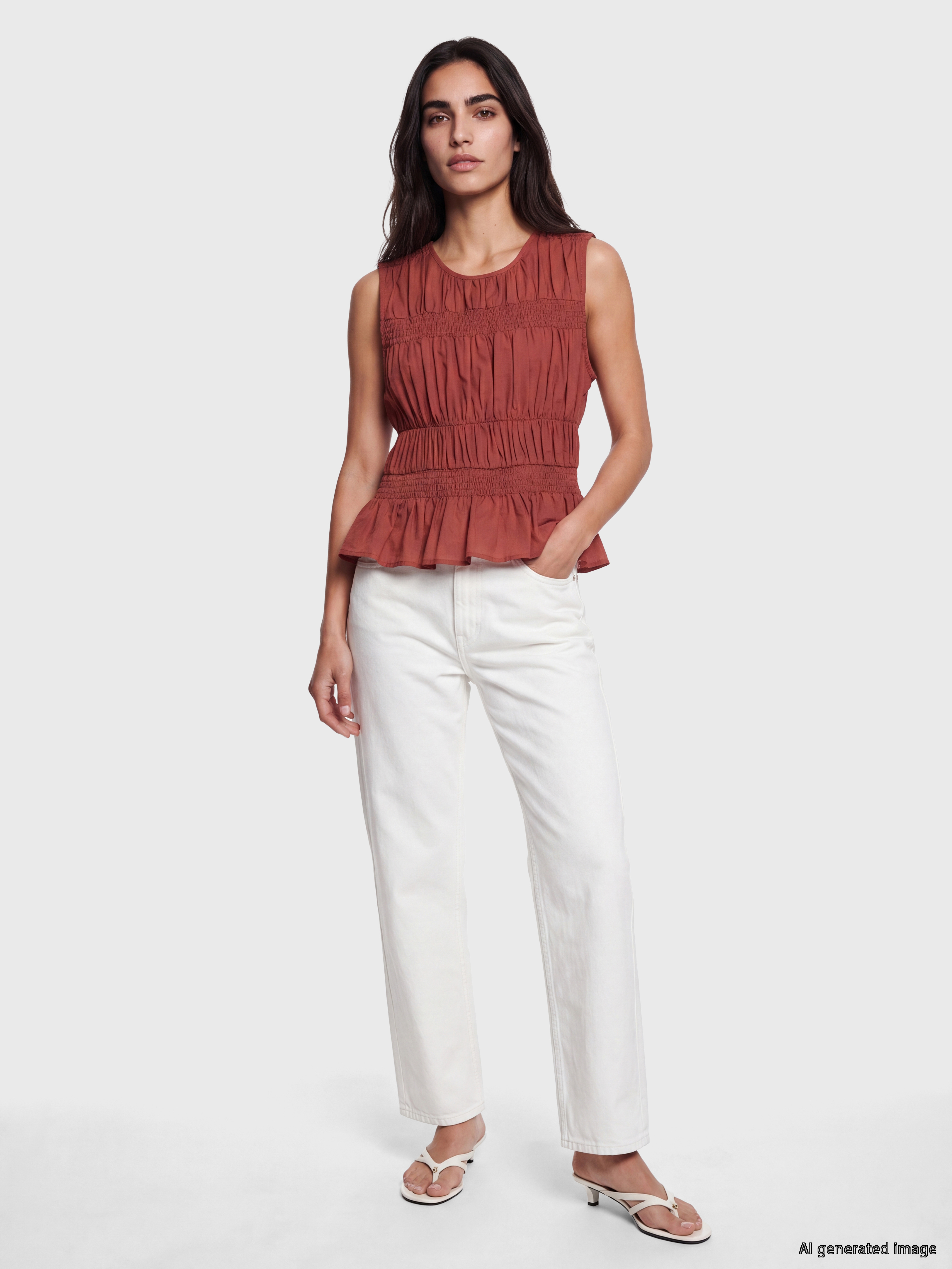 LCW Vision Bisiklet Yaka Büzgülü Peplum Bluz görsel 2