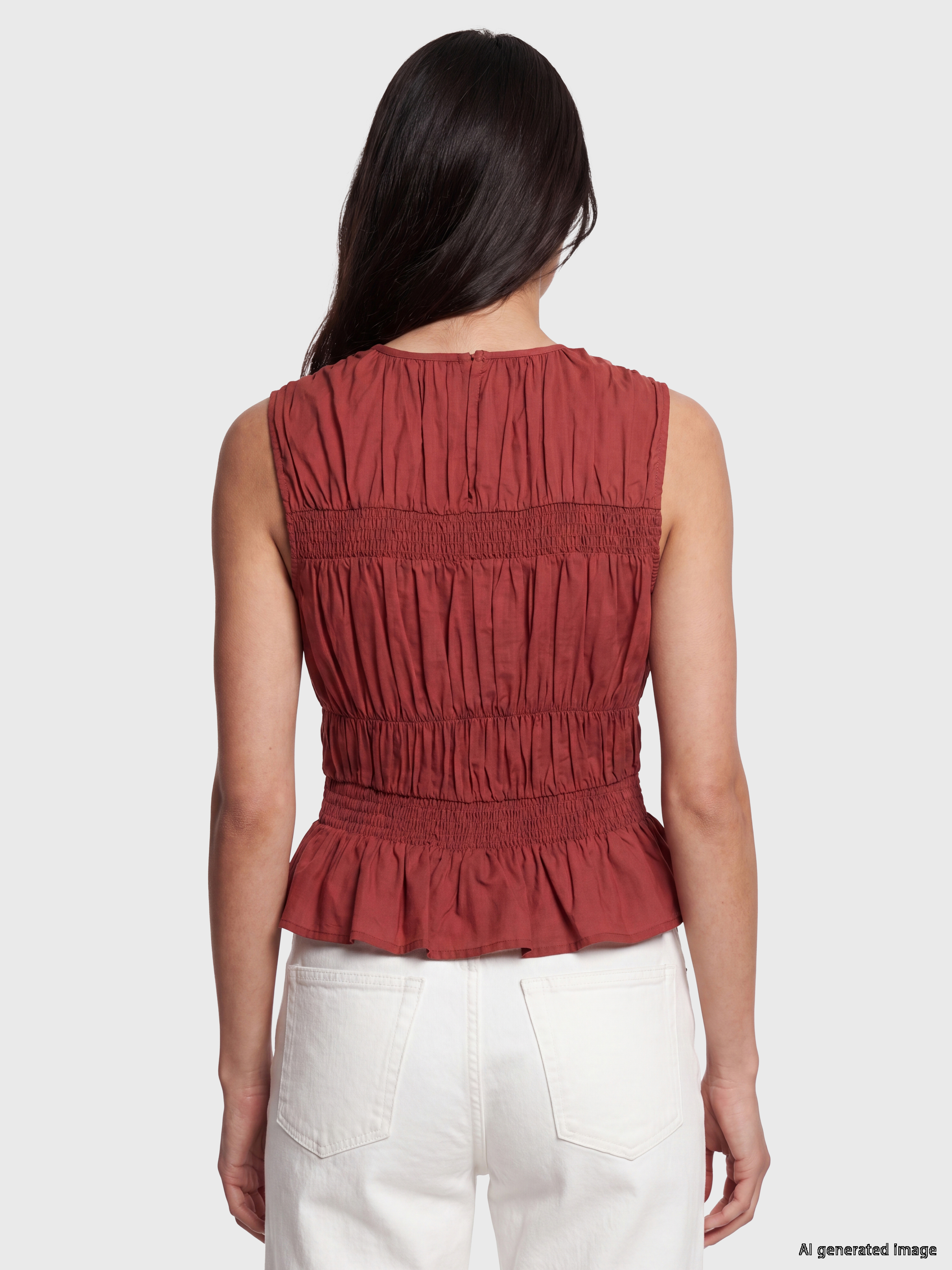 LCW Vision Bisiklet Yaka Büzgülü Peplum Bluz görsel 4