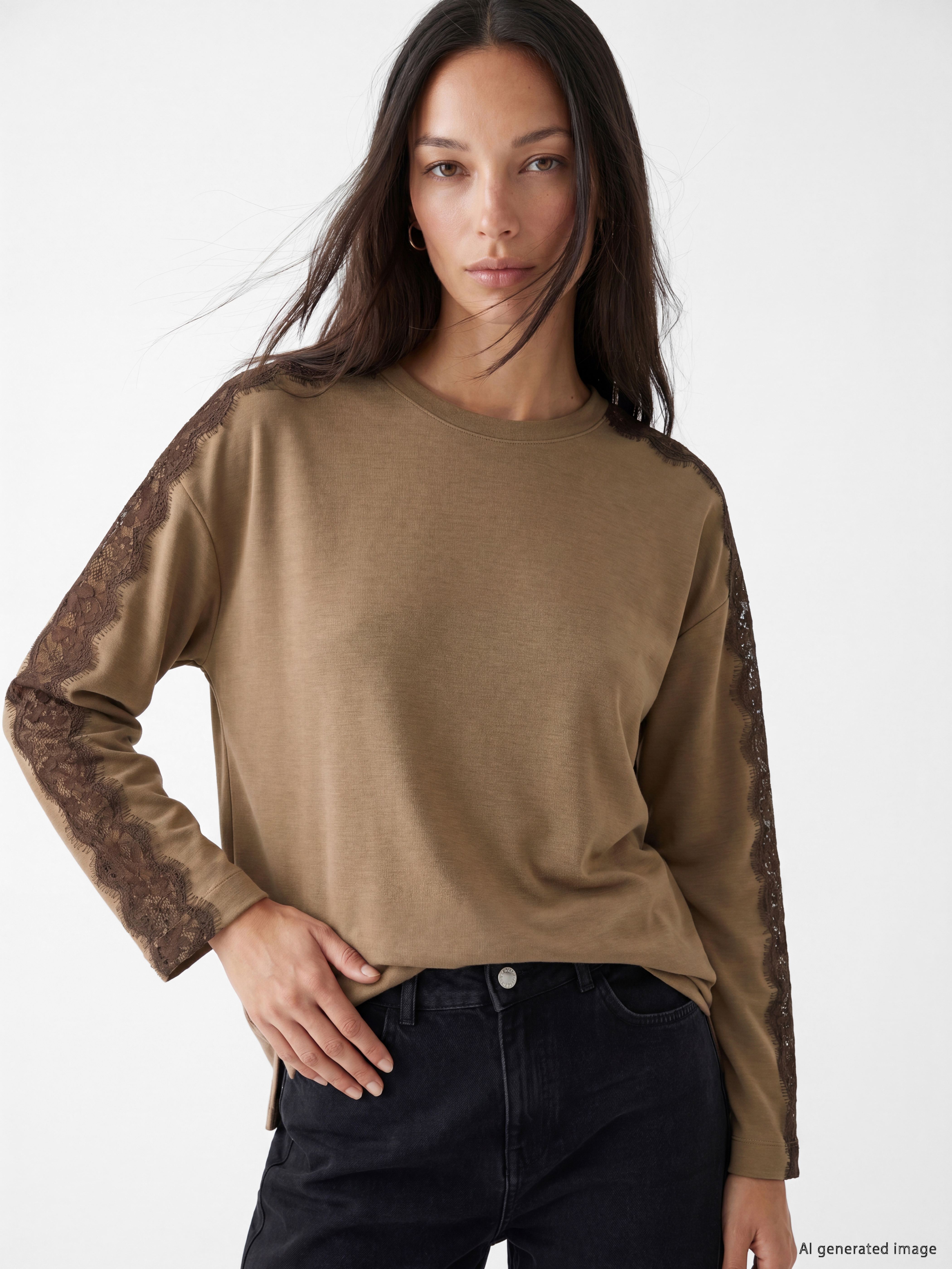LCW EVERYDAY Dantel Detaylı Soft Touch Kadın Tunik