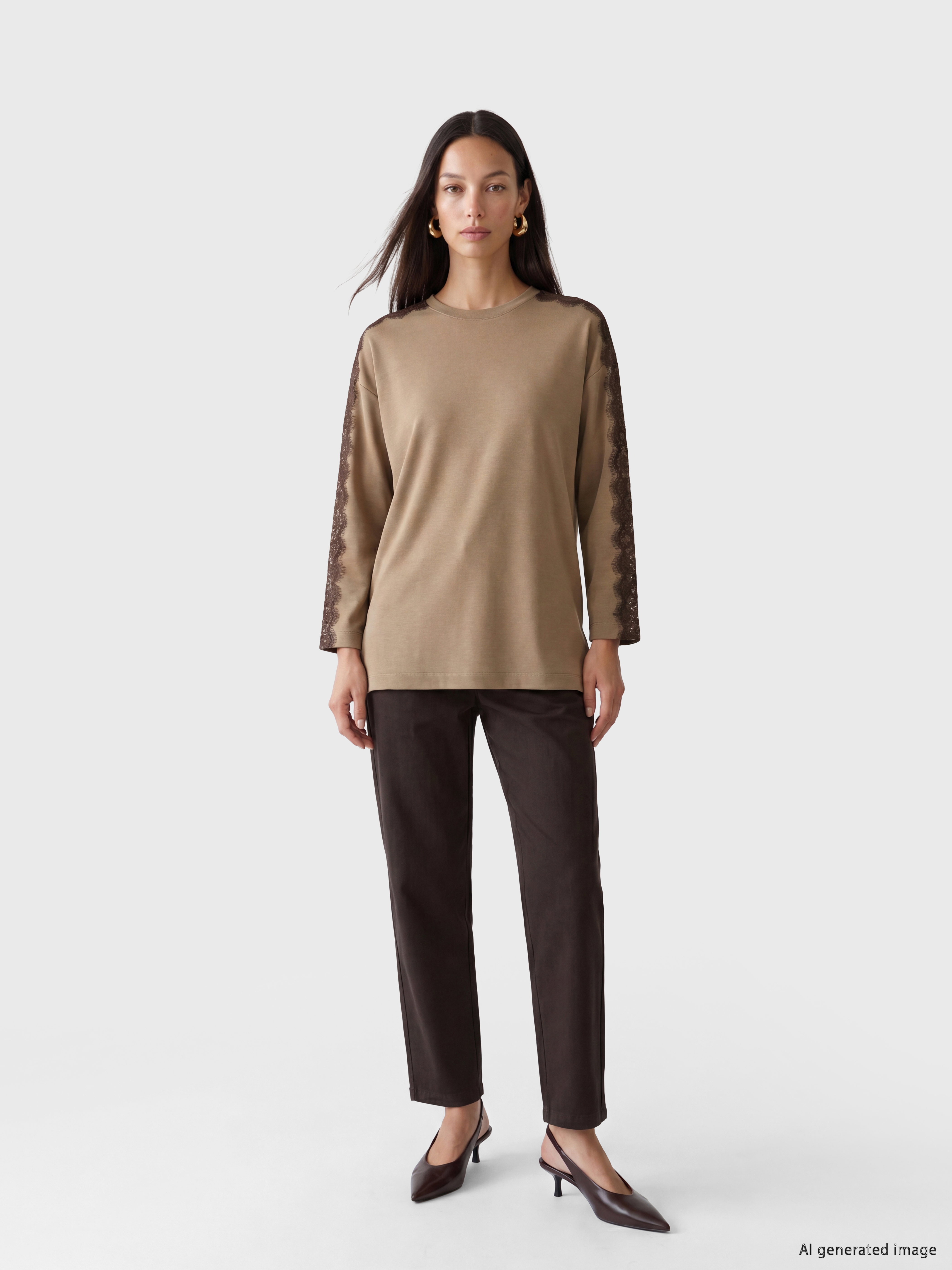 LCW EVERYDAY Dantel Detaylı Soft Touch Kadın Tunik görsel 2