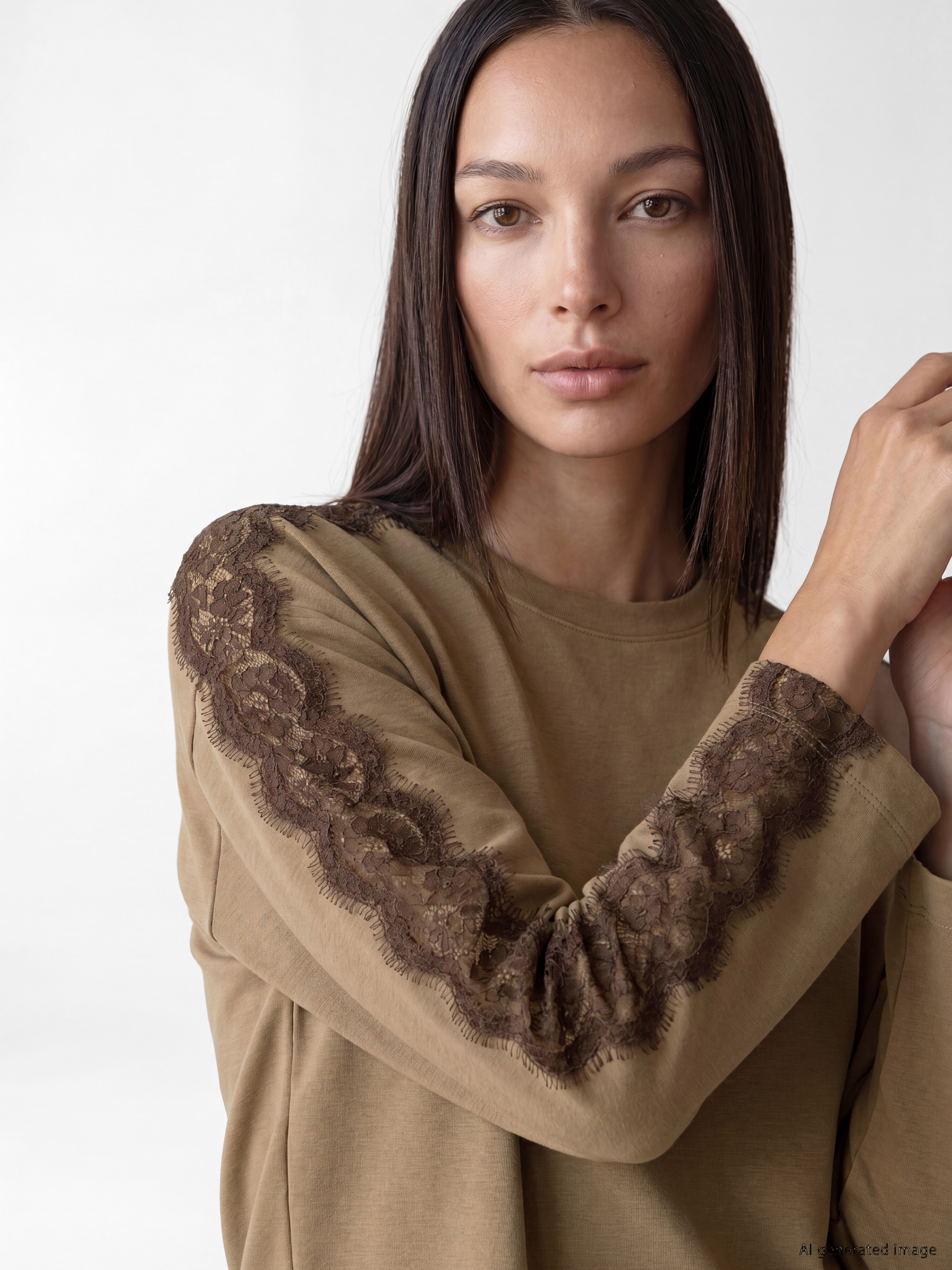 LCW EVERYDAY Dantel Detaylı Soft Touch Kadın Tunik görsel 3