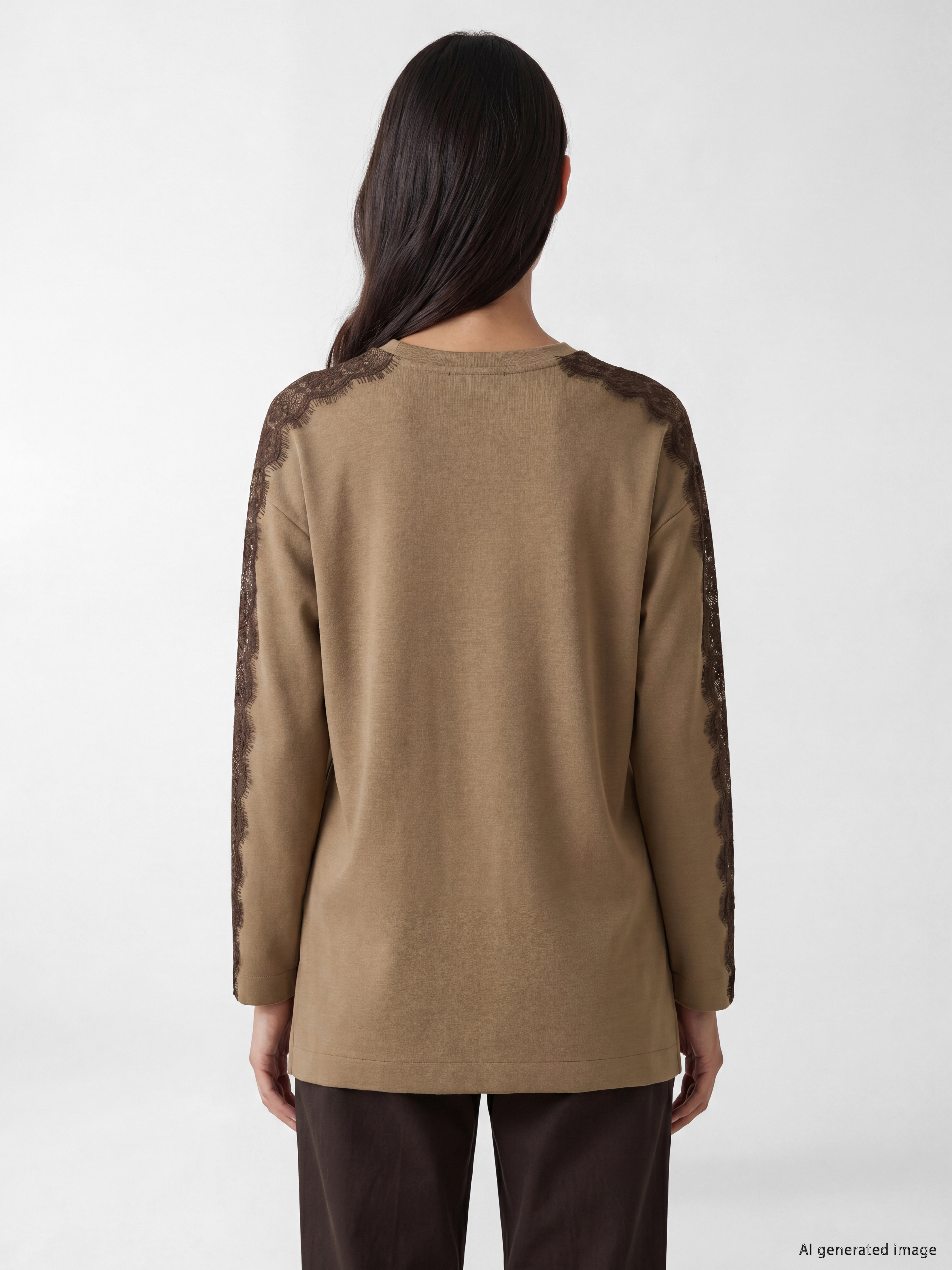 LCW EVERYDAY Dantel Detaylı Soft Touch Kadın Tunik görsel 4
