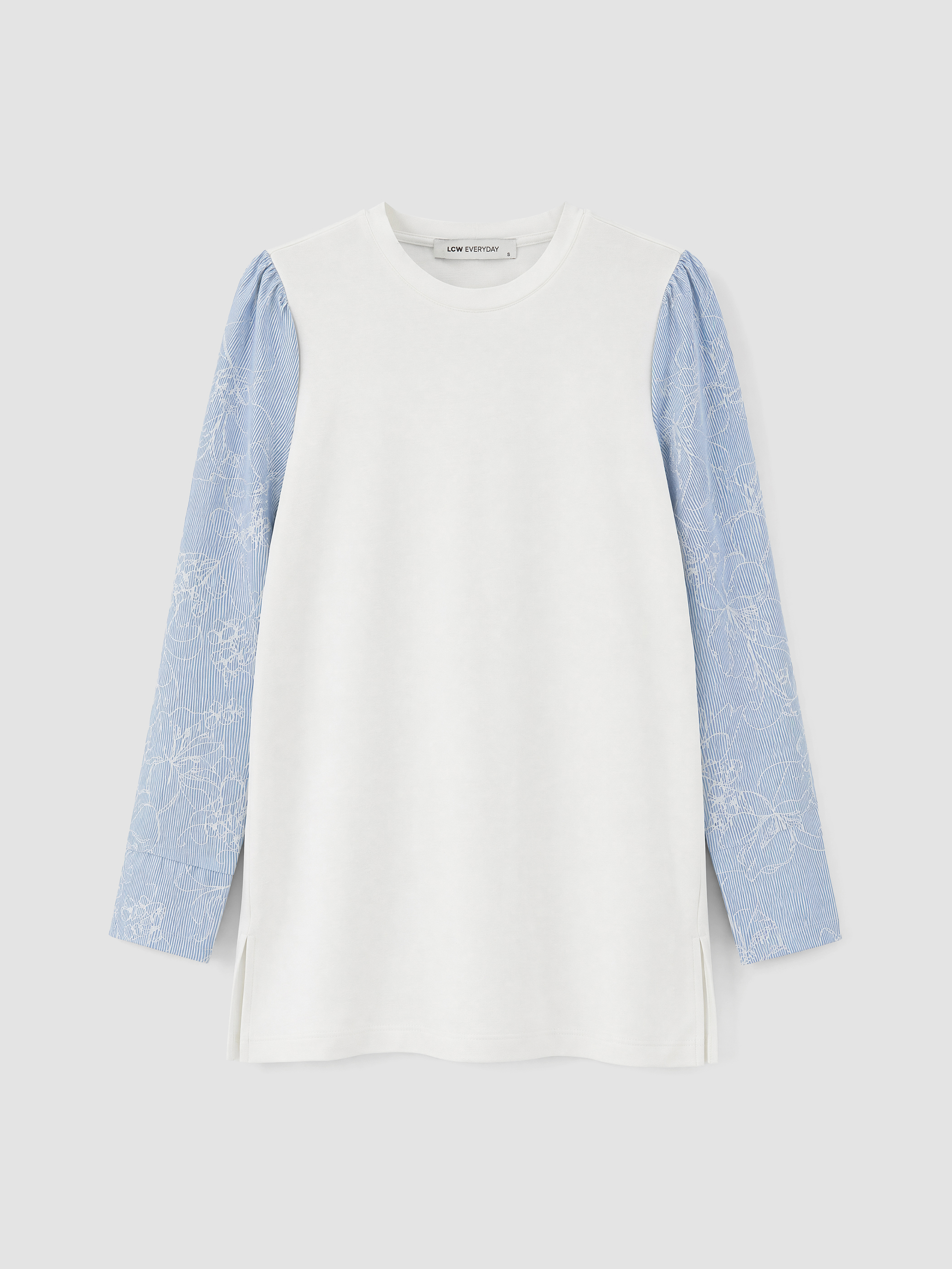 LCW EVERYDAY Soft Touch Nakışlı Kadın Sweatshirt Tunik görsel 4