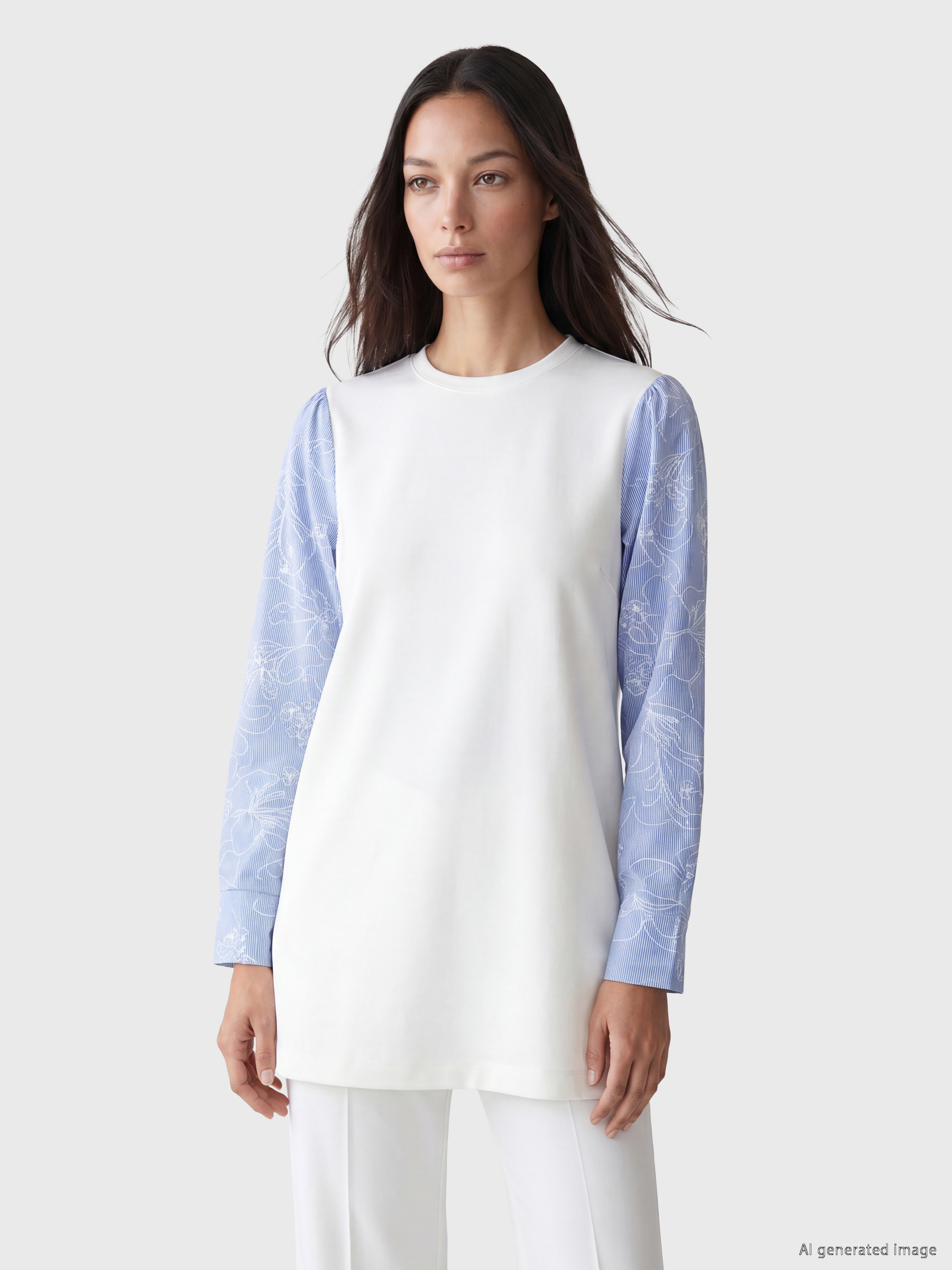 LCW EVERYDAY Soft Touch Nakışlı Kadın Sweatshirt Tunik