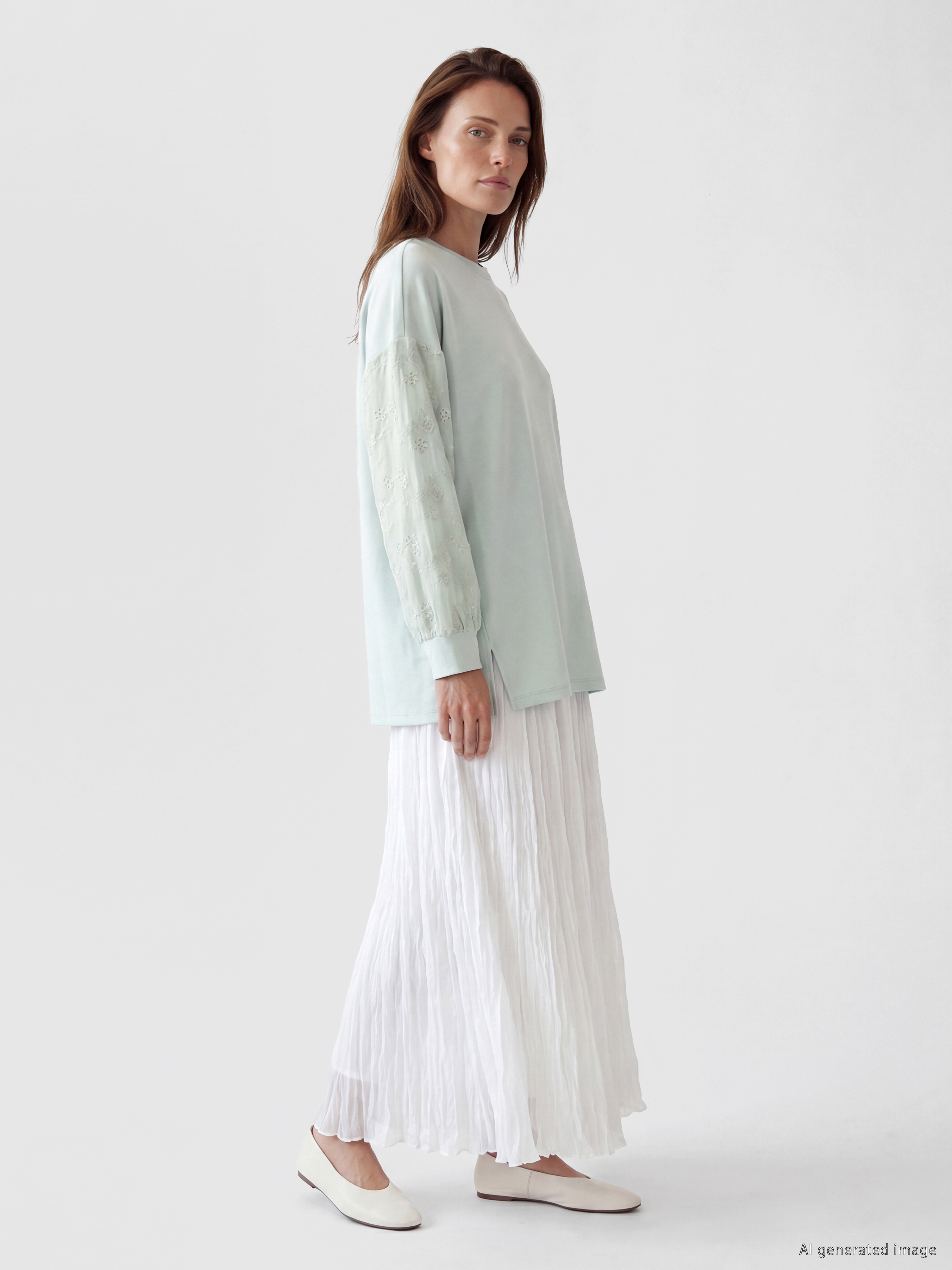 LCW EVERYDAY Soft Touch Oversize Kadın Sweatshirt Tunik görsel 2