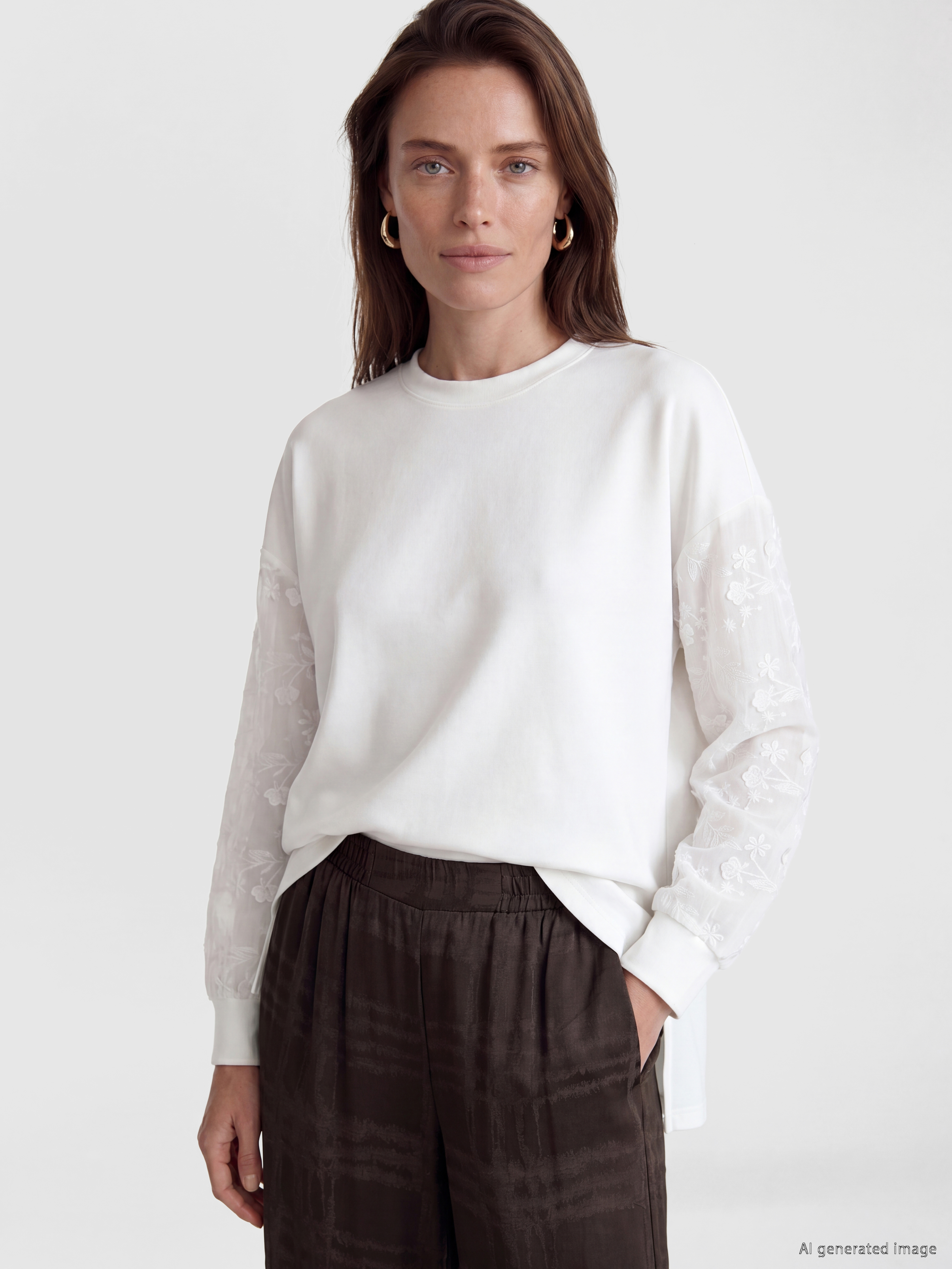 LCW EVERYDAY Soft Touch Oversize Kadın Sweatshirt Tunik