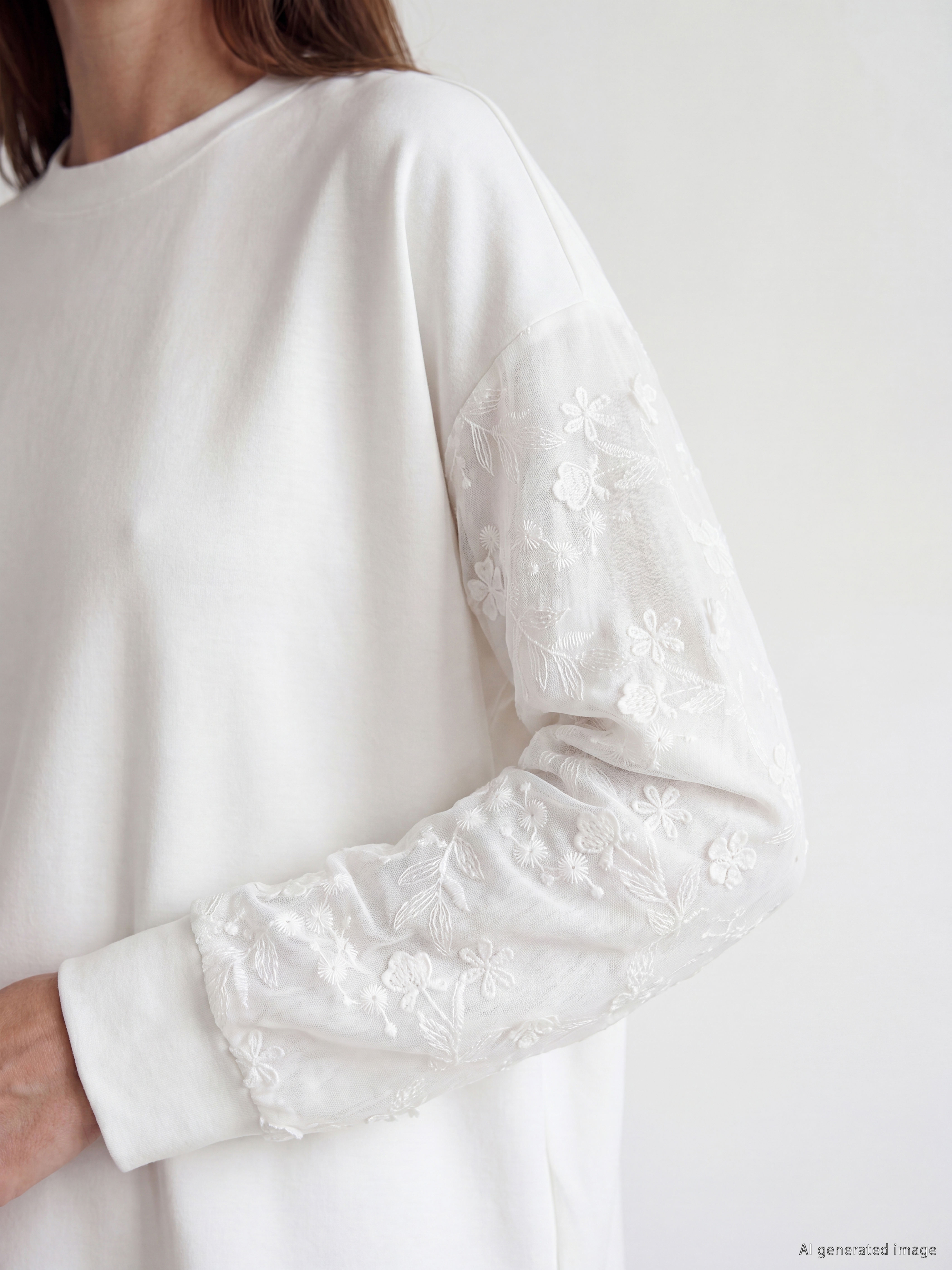 LCW EVERYDAY Soft Touch Oversize Kadın Sweatshirt Tunik görsel 3