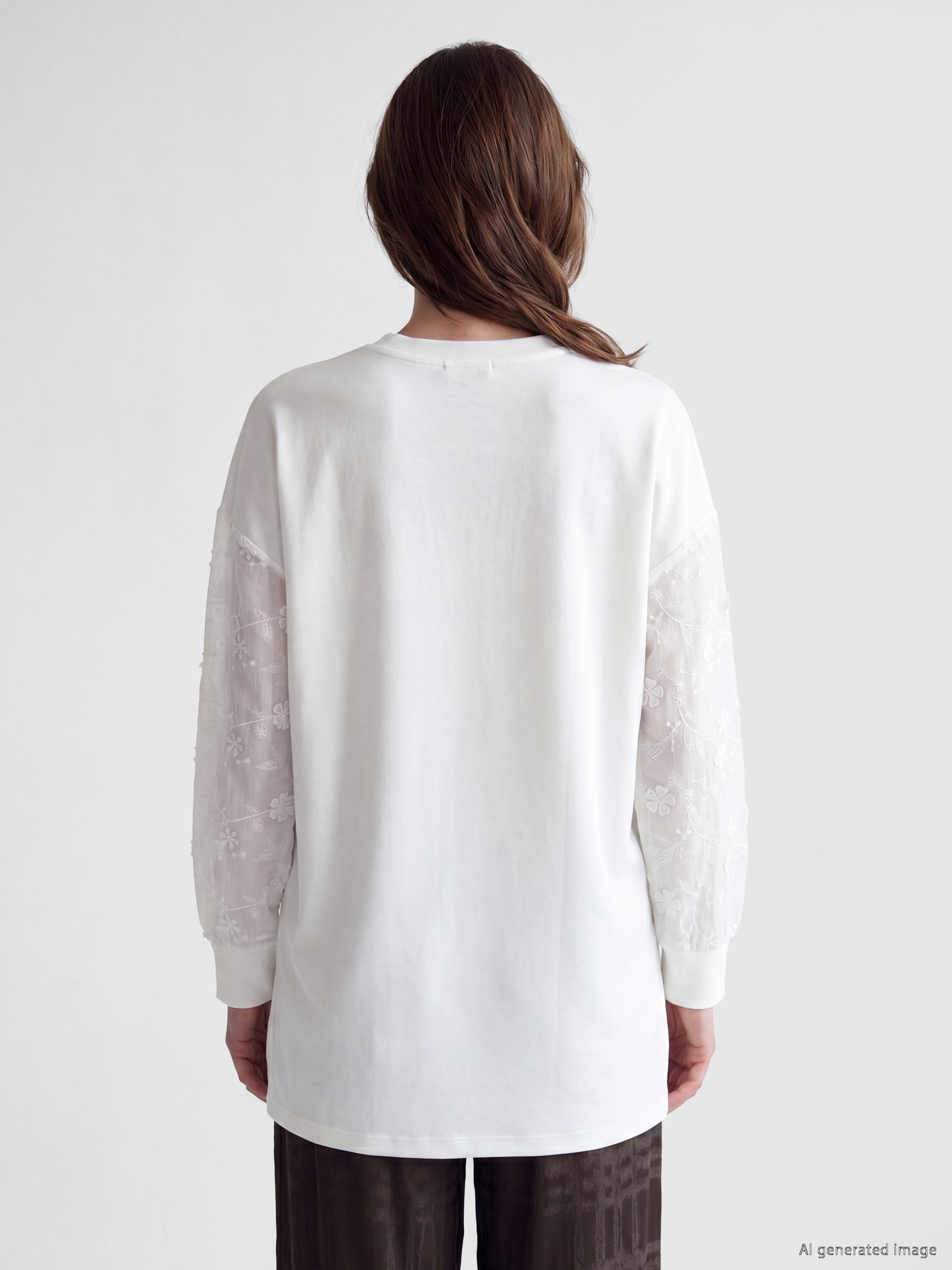 LCW EVERYDAY Soft Touch Oversize Kadın Sweatshirt Tunik görsel 4