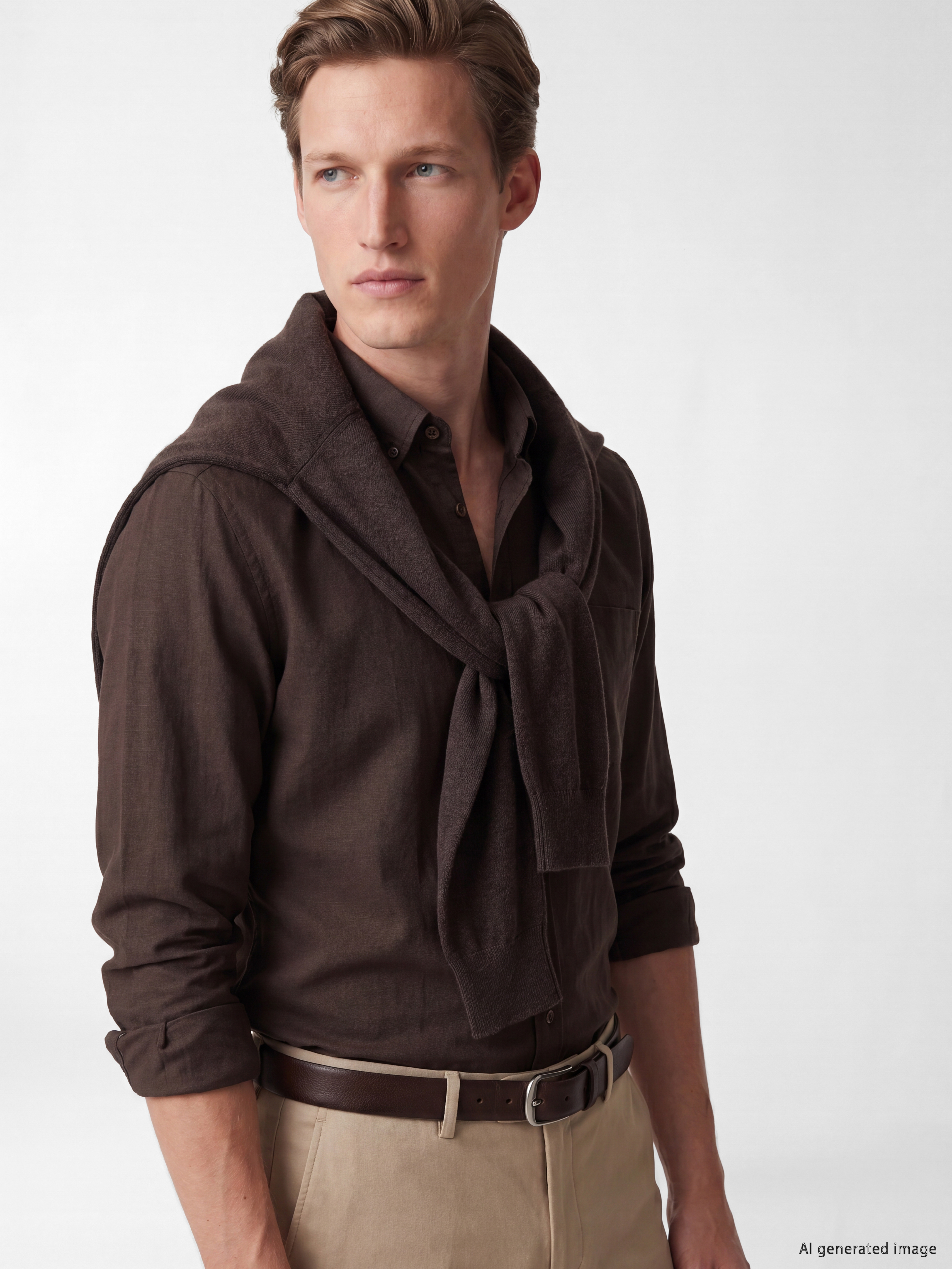 SOUTHBLUE Regular Fit Keten Karışımlı Erkek Gömlek