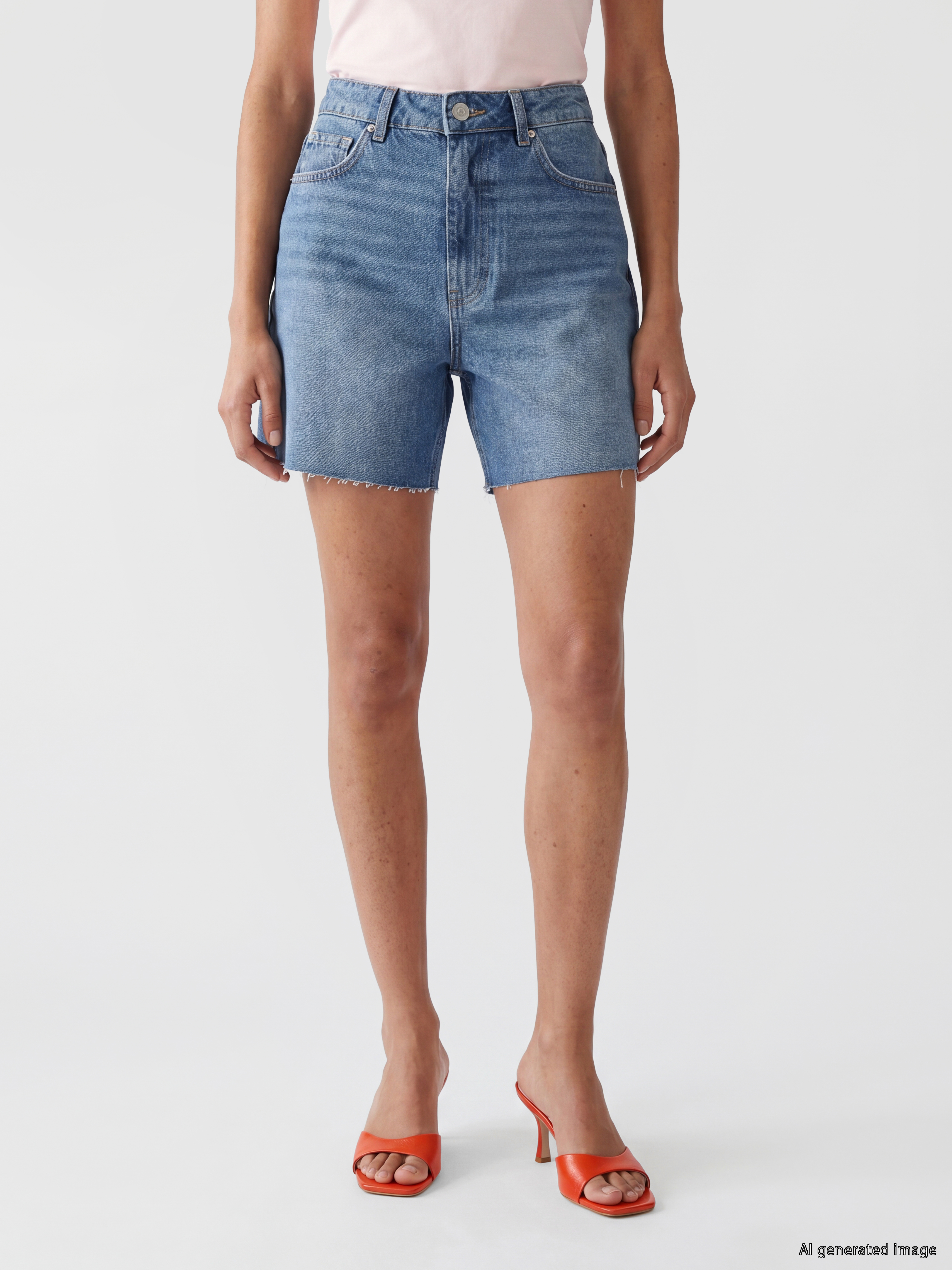 XSIDE Regular Fit Kadın Jean Şort görsel 2