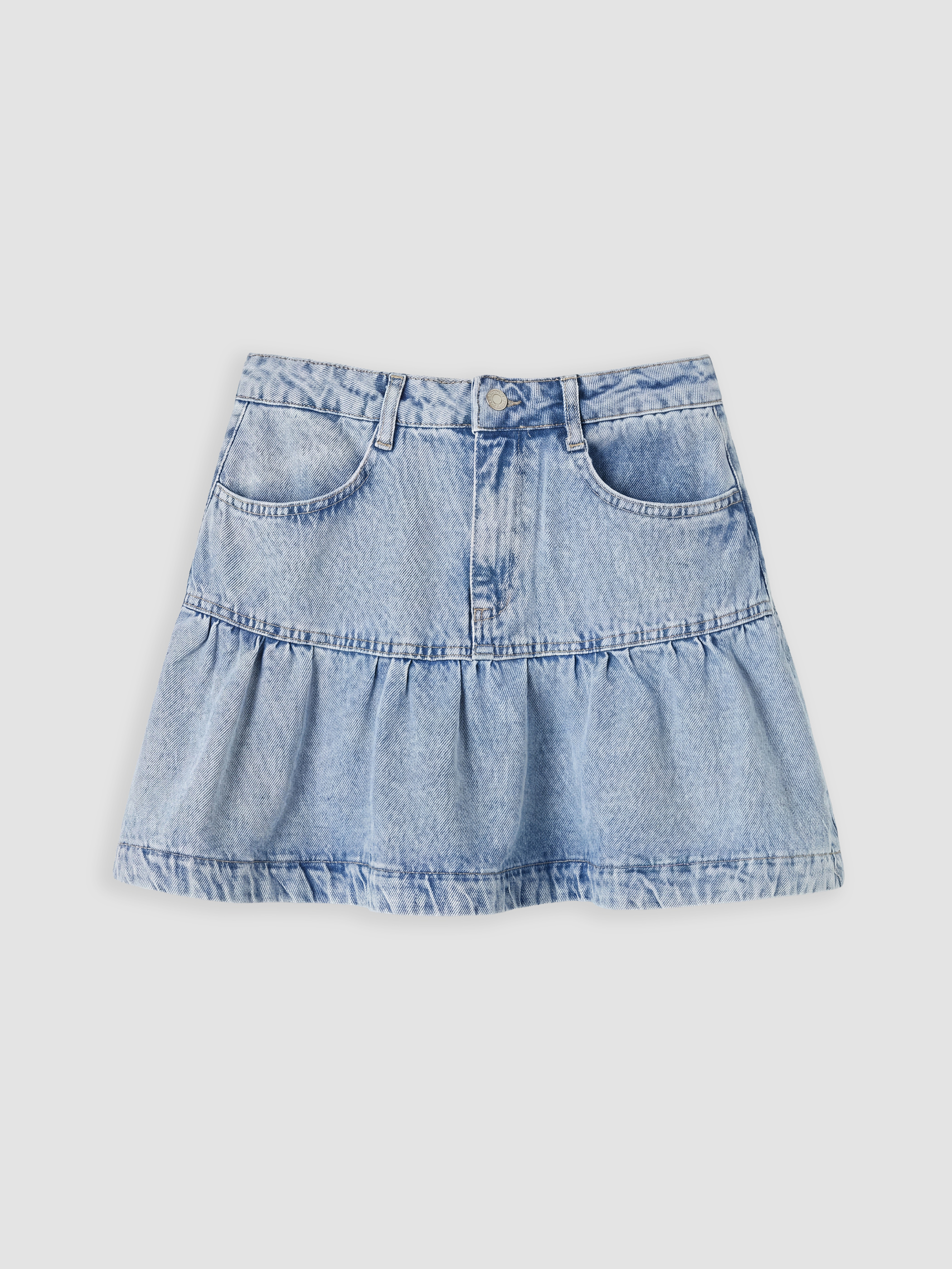 XSIDE Fırfırlı Mini Jean Etek görsel 5