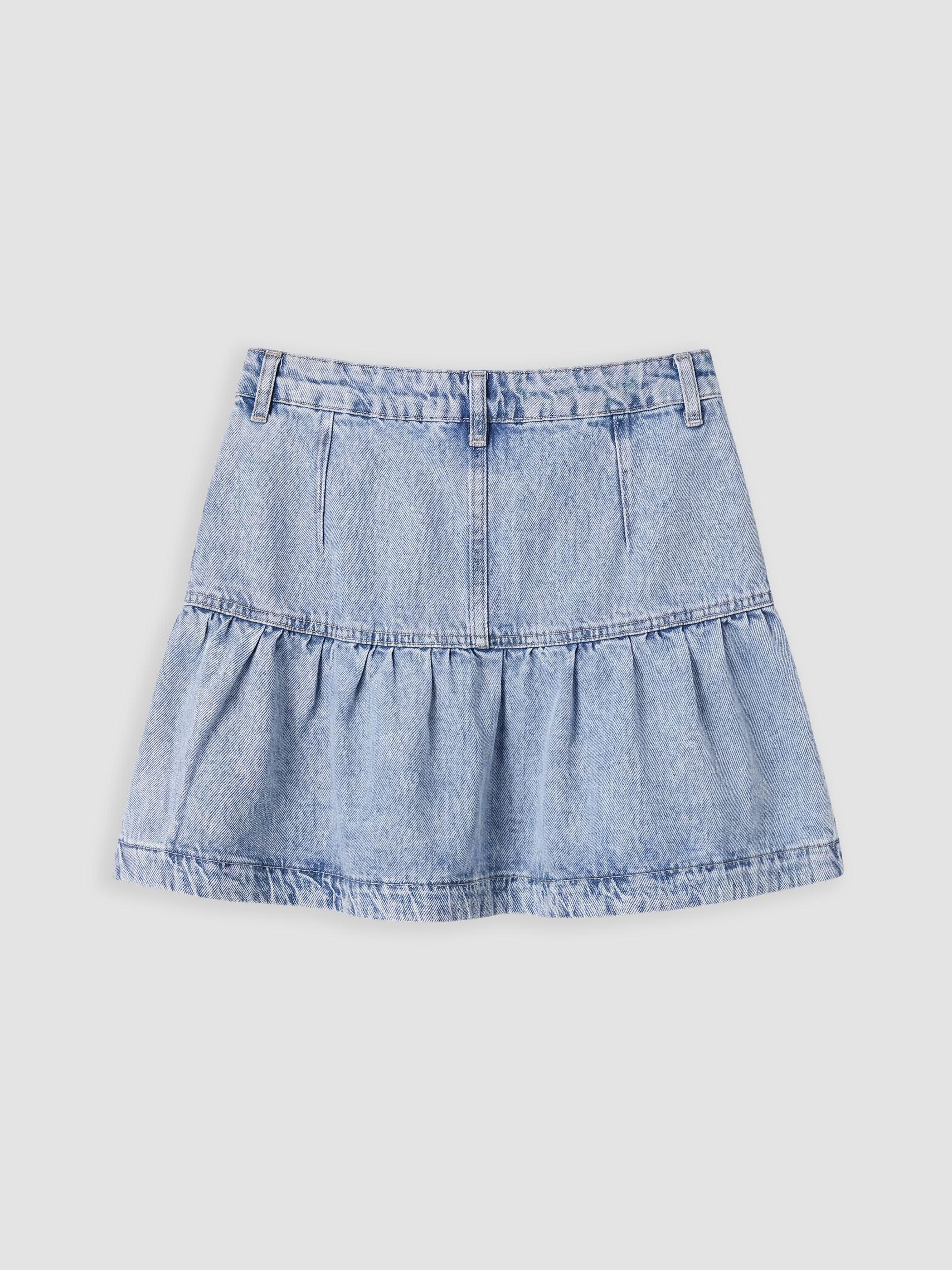 XSIDE Fırfırlı Mini Jean Etek görsel 7