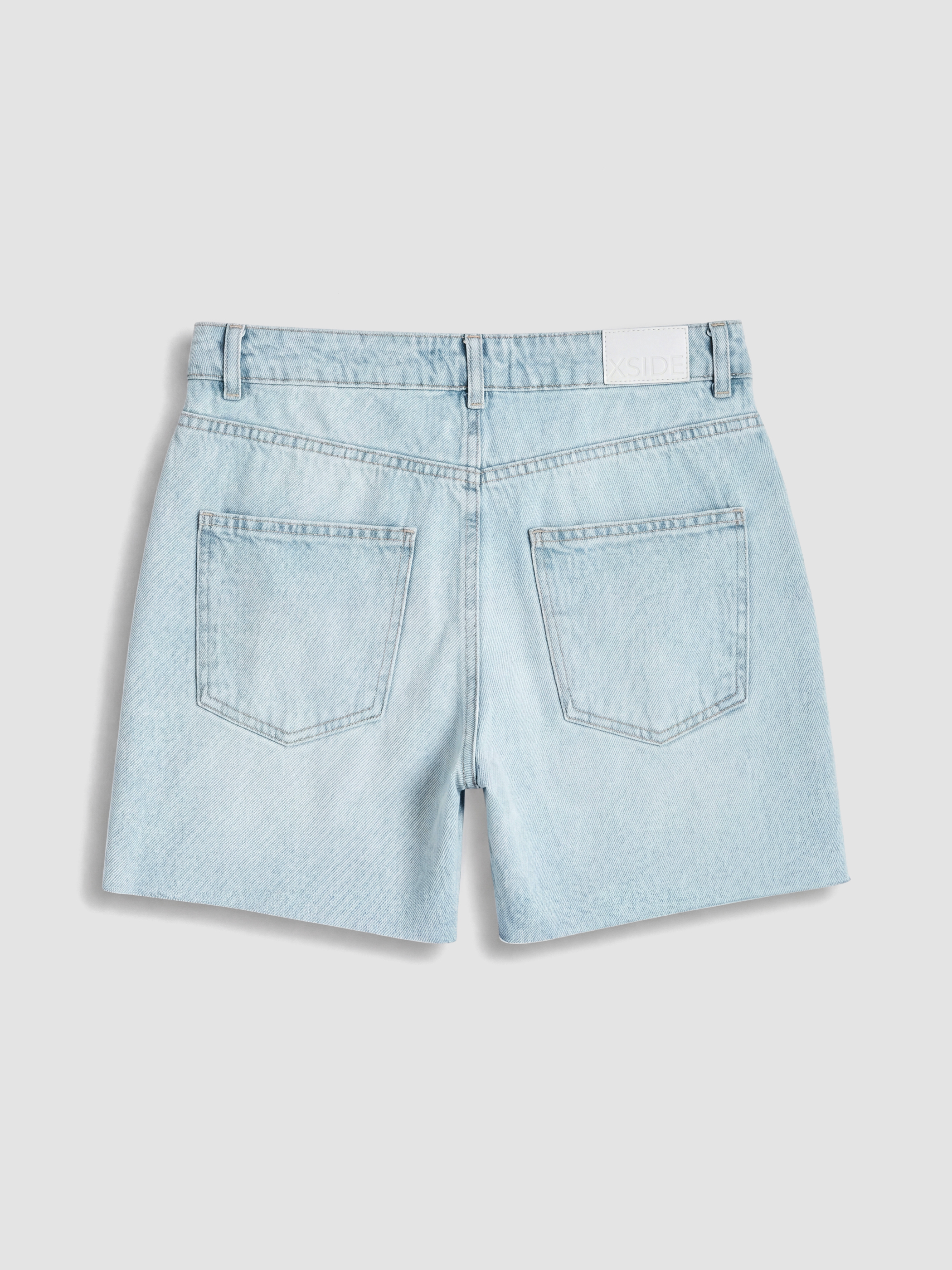 XSIDE Yüksek Bel Mom Fit Kadın Jean Şort görsel 7