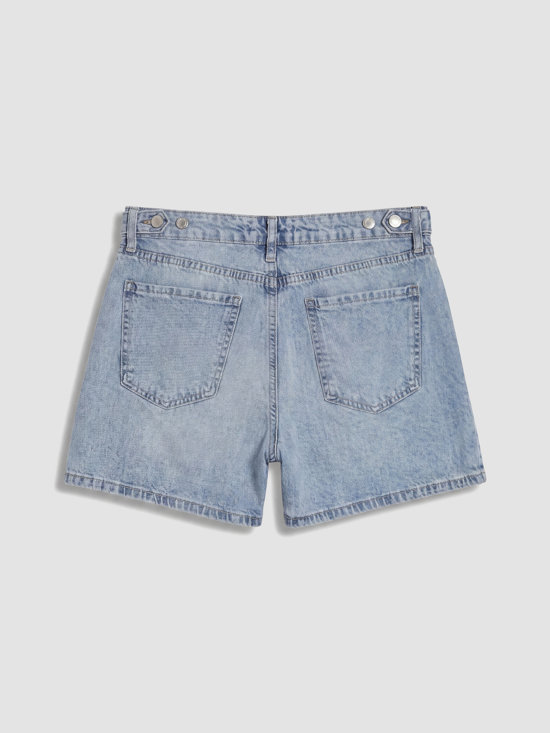 XSIDE Yüksek Bel Mom Fit Kadın Jean Şort görsel 8