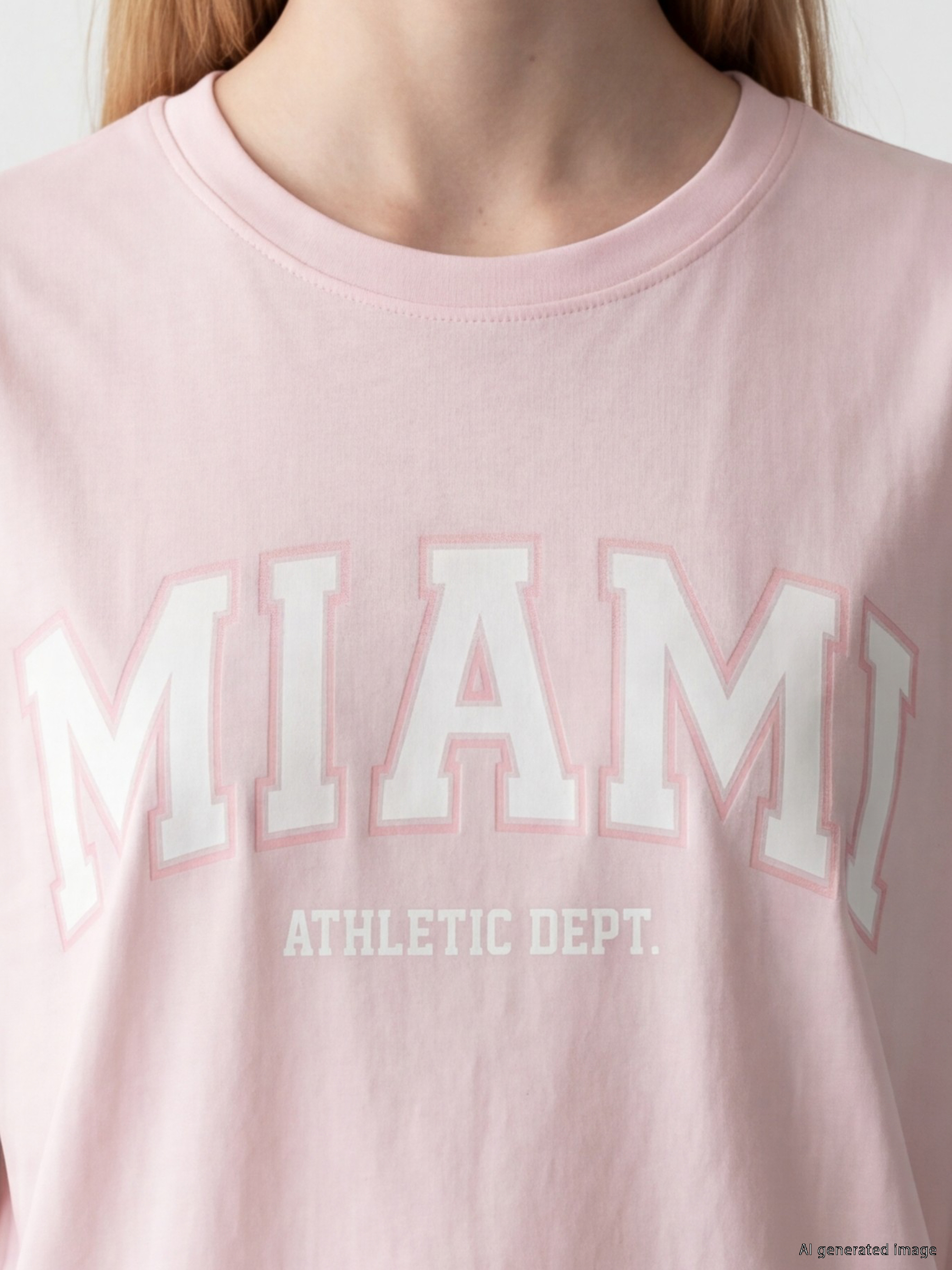 XSIDE Miami Baskılı %100 Pamuklu Kadın Tişört görsel 3