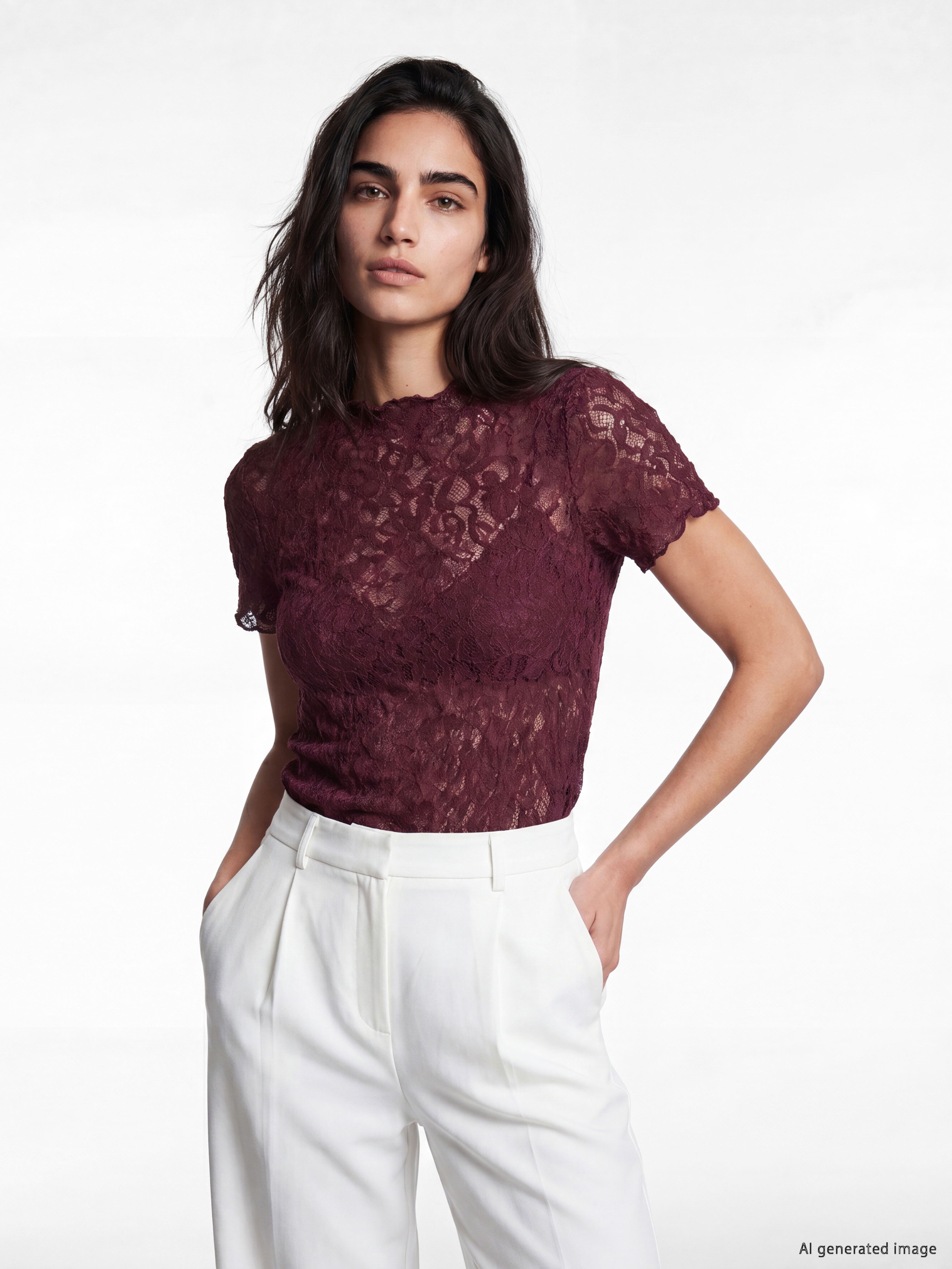 LCW Vision Dantelli Fırfırlı Bluz