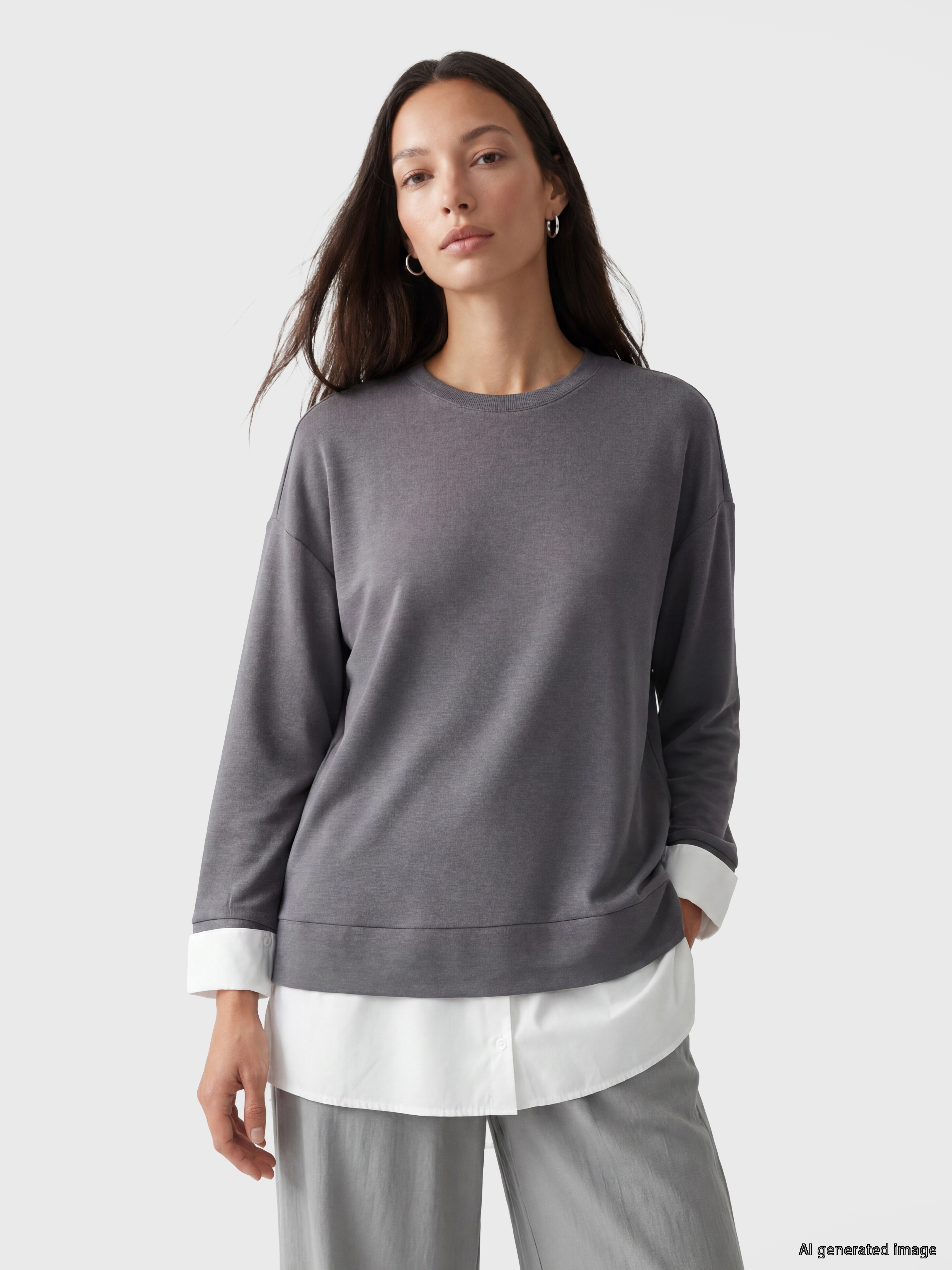 LCW EVERYDAY Soft Touch Oversize Kadın Sweatshirt Tunik