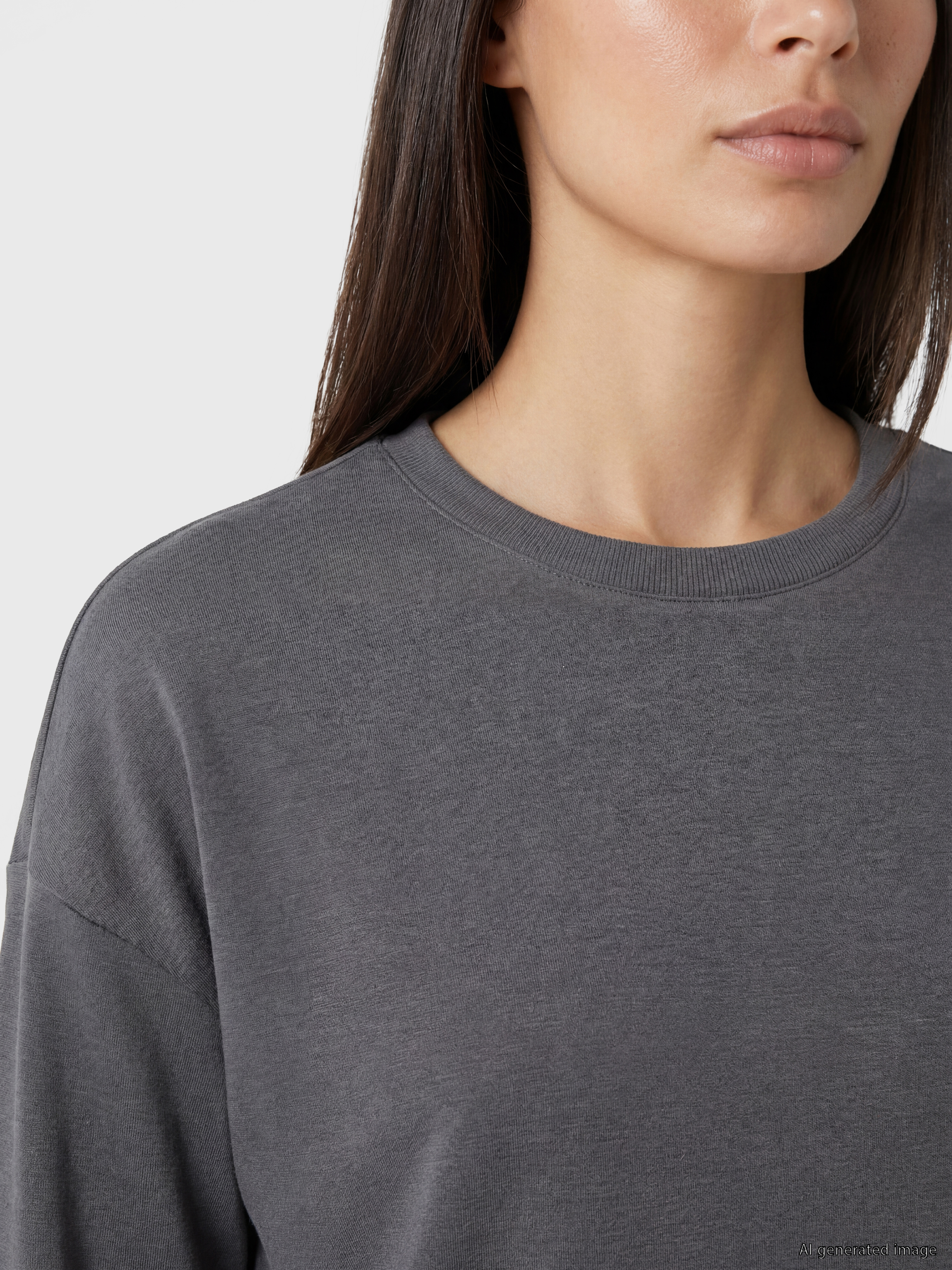 LCW EVERYDAY Soft Touch Oversize Kadın Sweatshirt Tunik görsel 3