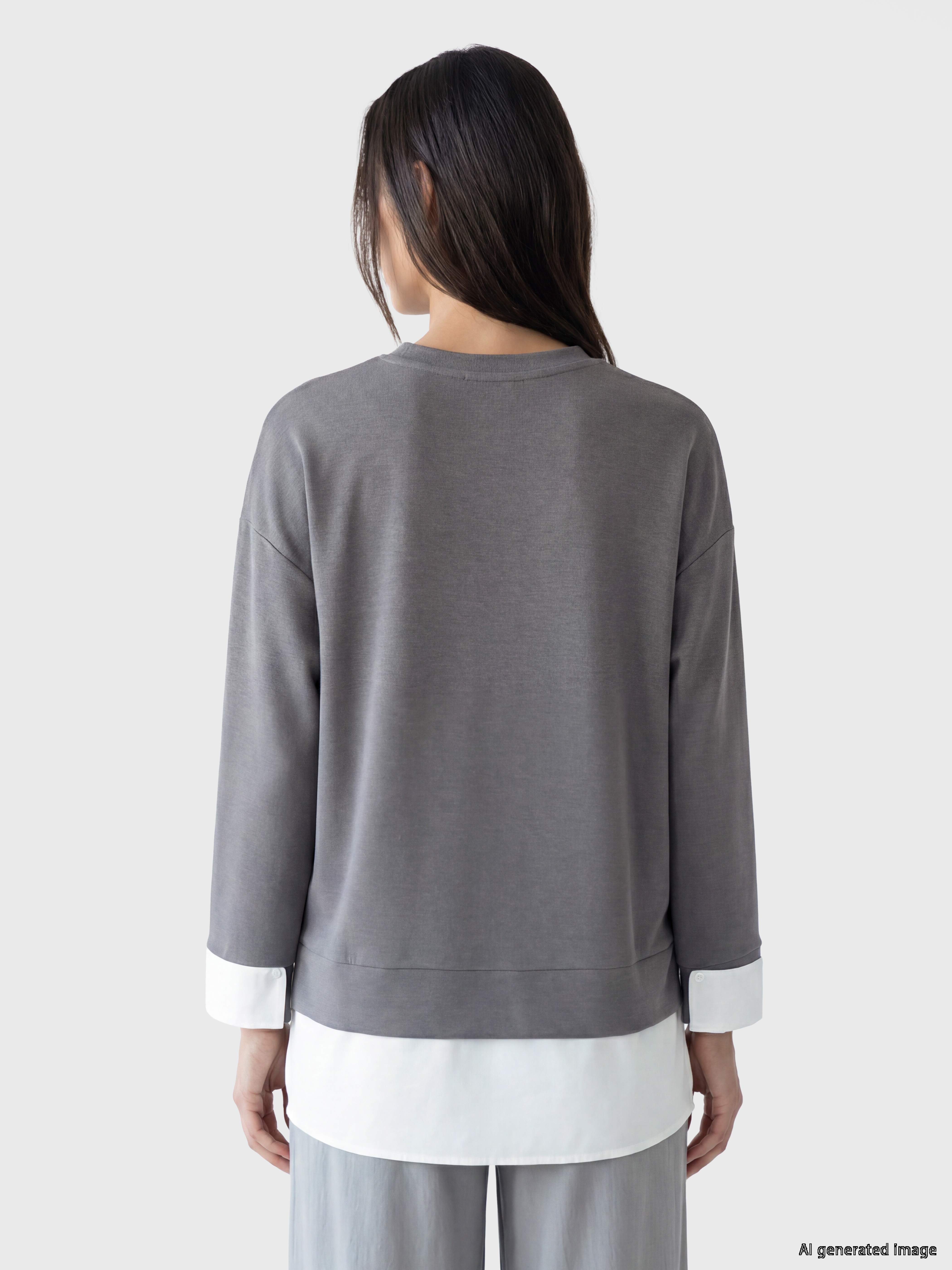 LCW EVERYDAY Soft Touch Oversize Kadın Sweatshirt Tunik görsel 4
