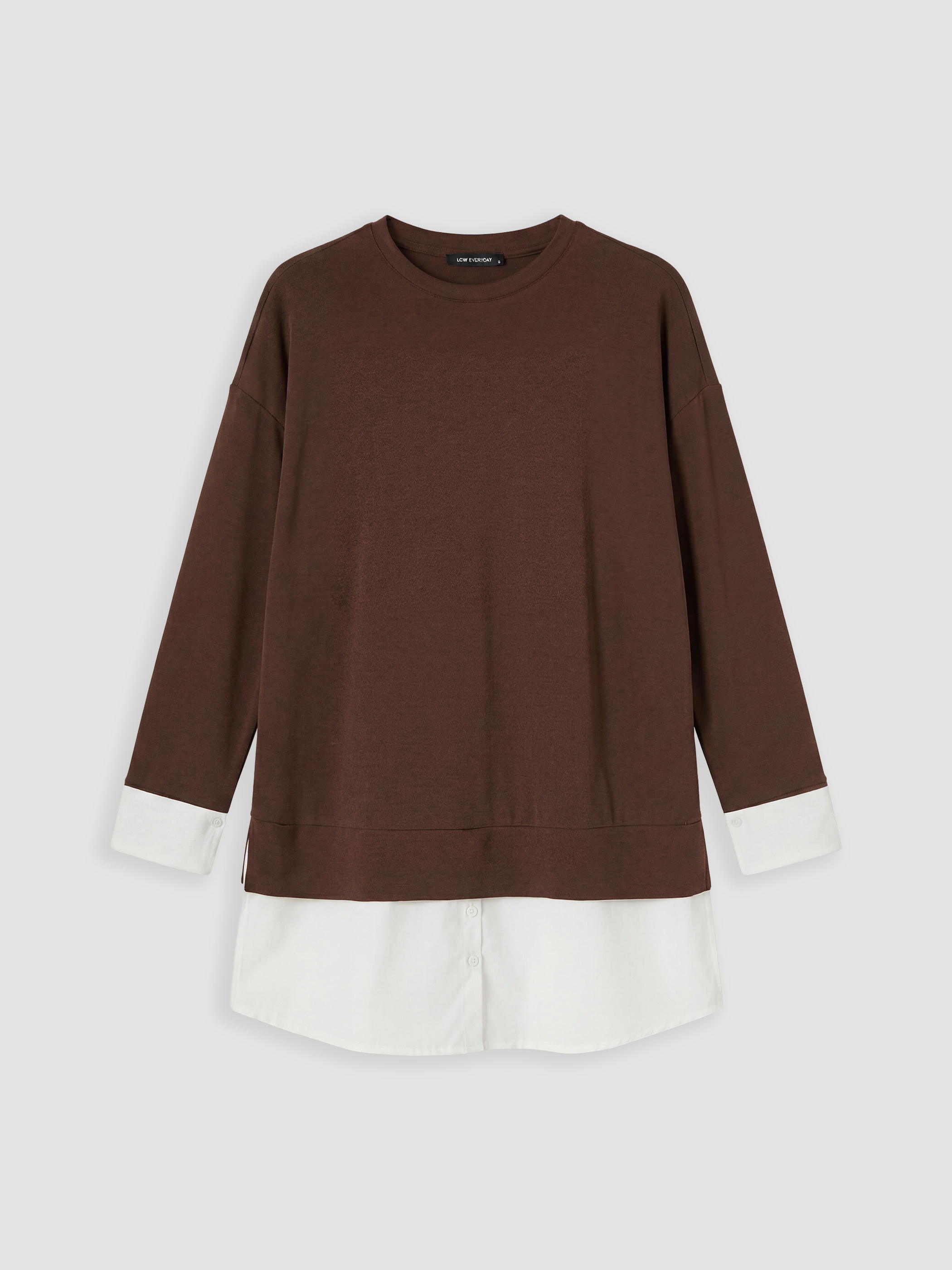 LCW EVERYDAY Soft Touch Oversize Kadın Sweatshirt Tunik görsel 5