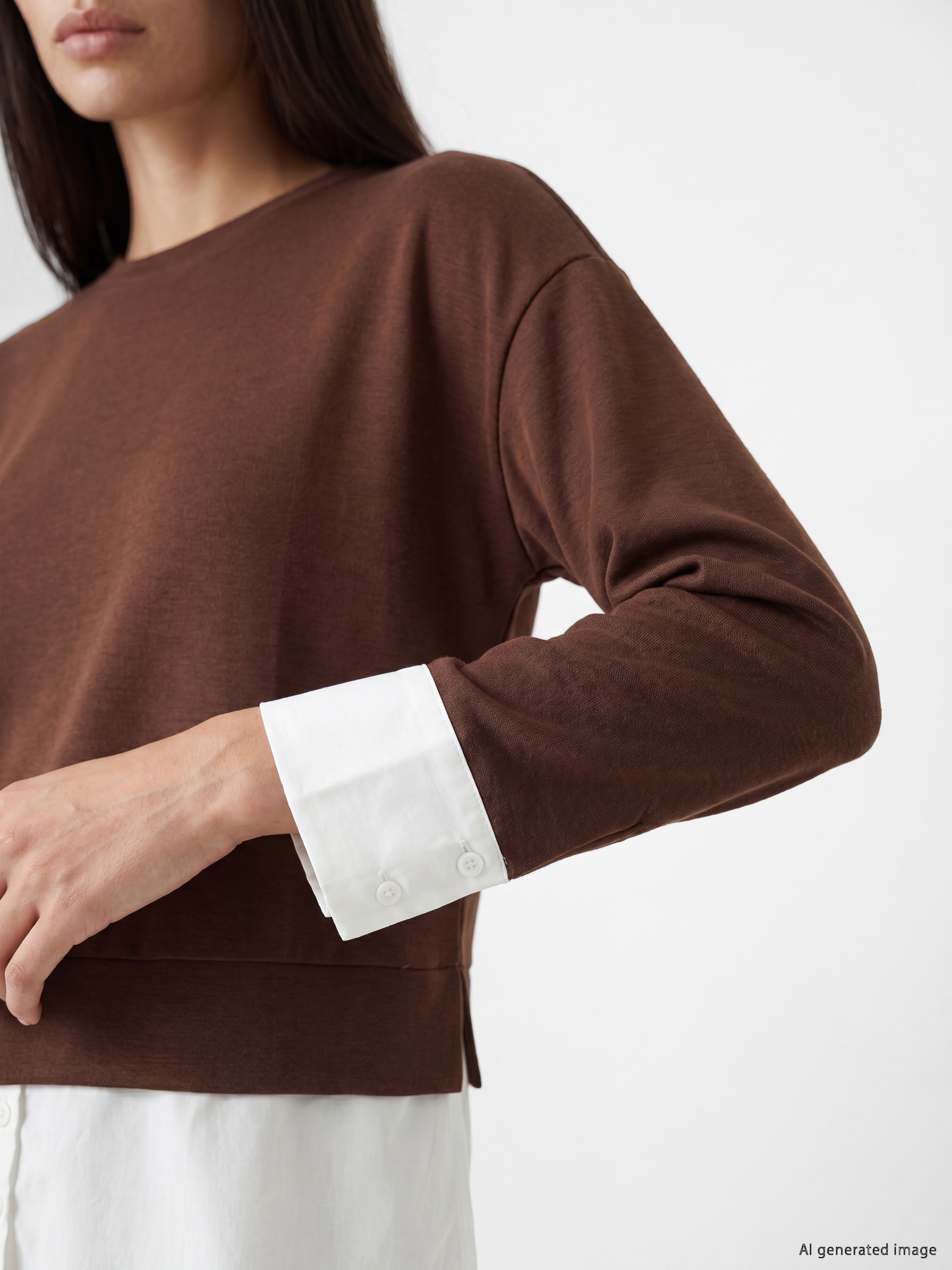 LCW EVERYDAY Soft Touch Oversize Kadın Sweatshirt Tunik görsel 3